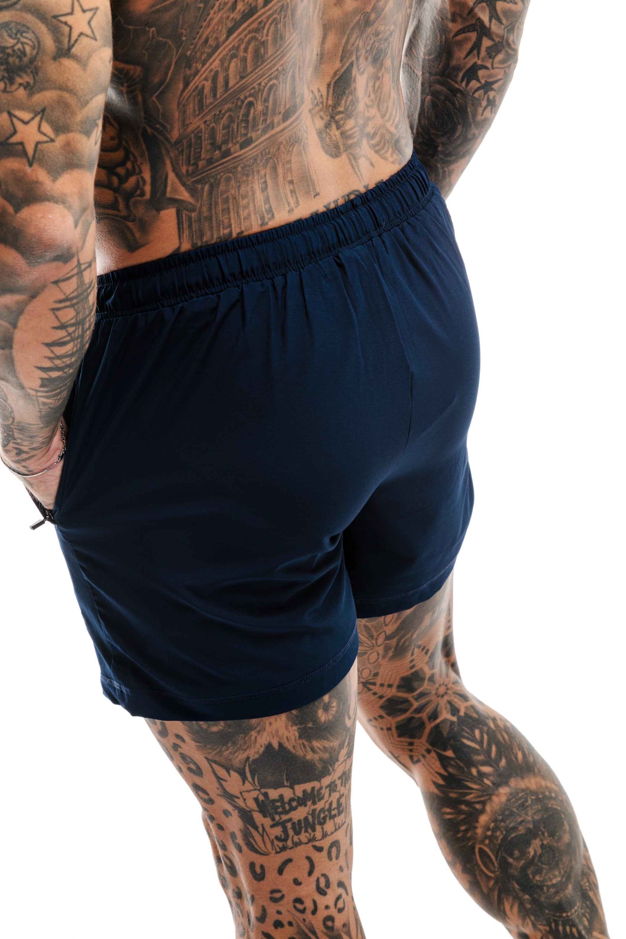 GymFreak Mens 365 Shorts - Navy Blue - 3.5inch