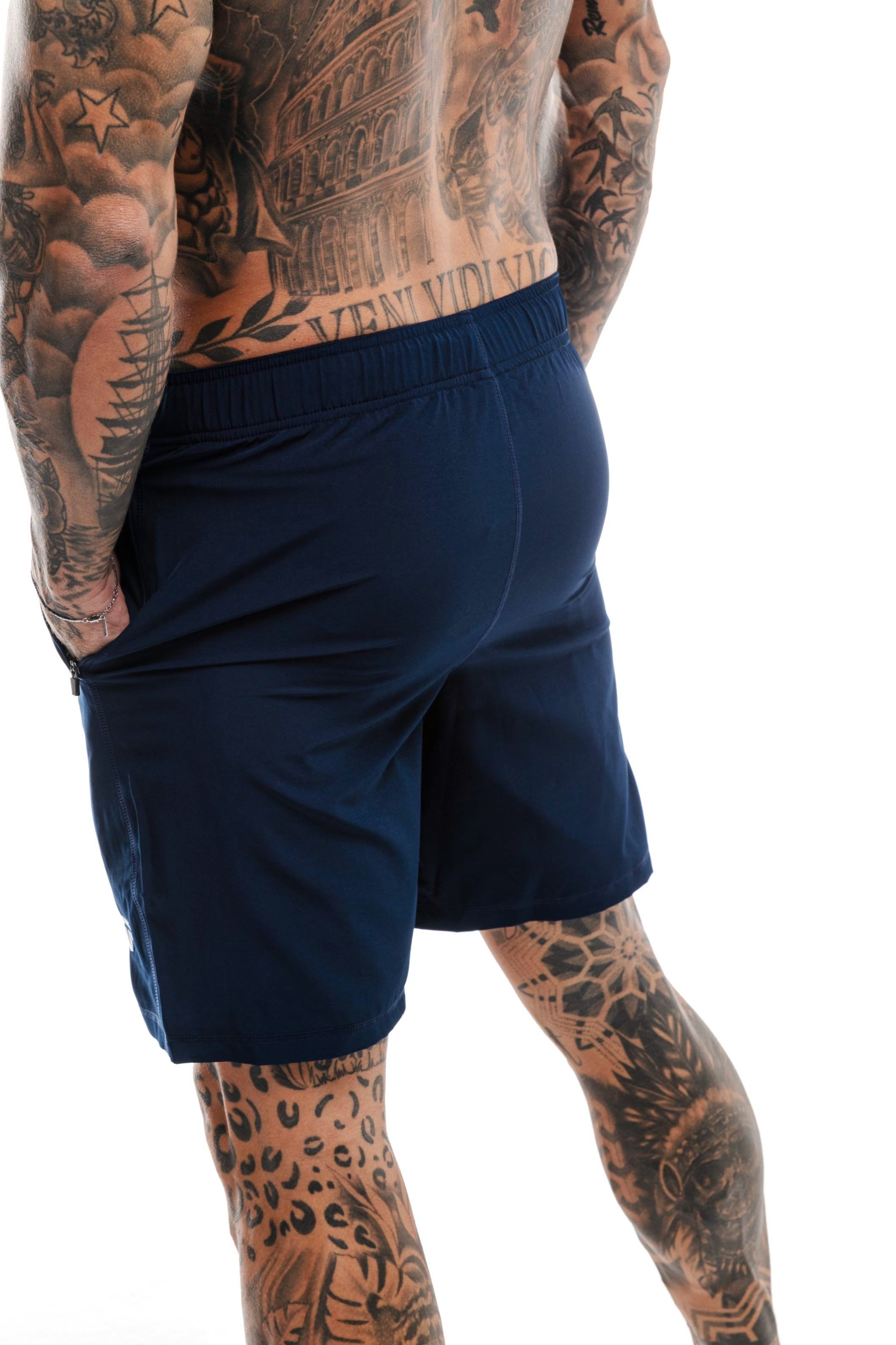 GymFreak Mens 365 Shorts - Navy Blue - 7 inch