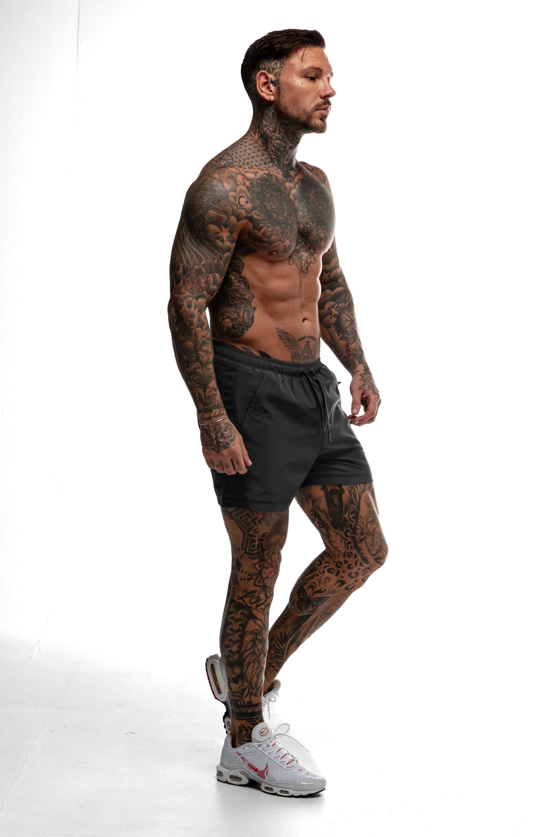 GymFreak Mens 365 Shorts - Charcoal - 3.5inch