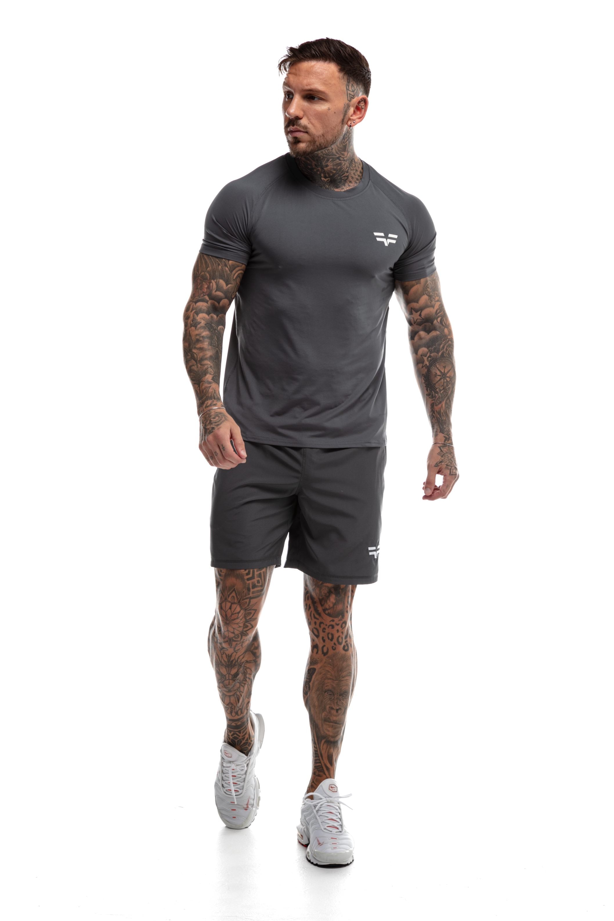 GymFreak Mens 365 Shorts - Charcoal - 7 inch