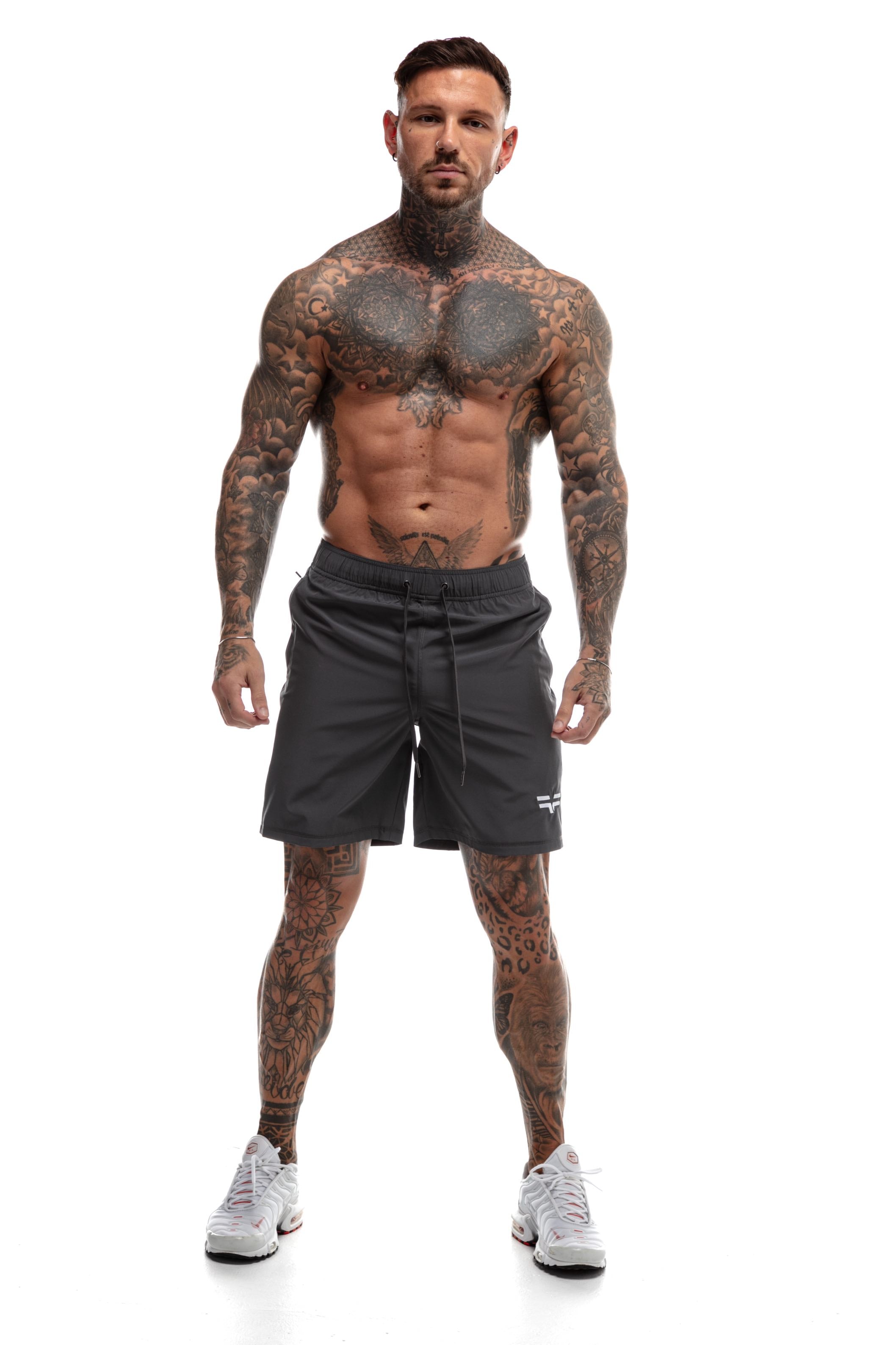 GymFreak Mens 365 Shorts - Charcoal - 7 inch