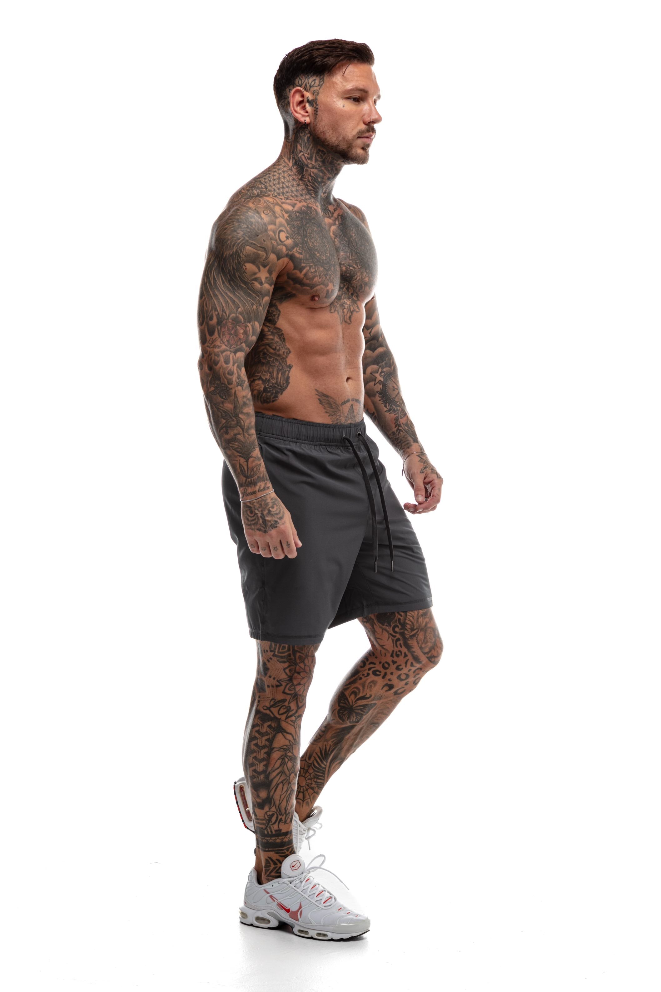 GymFreak Mens 365 Shorts - Charcoal - 7 inch