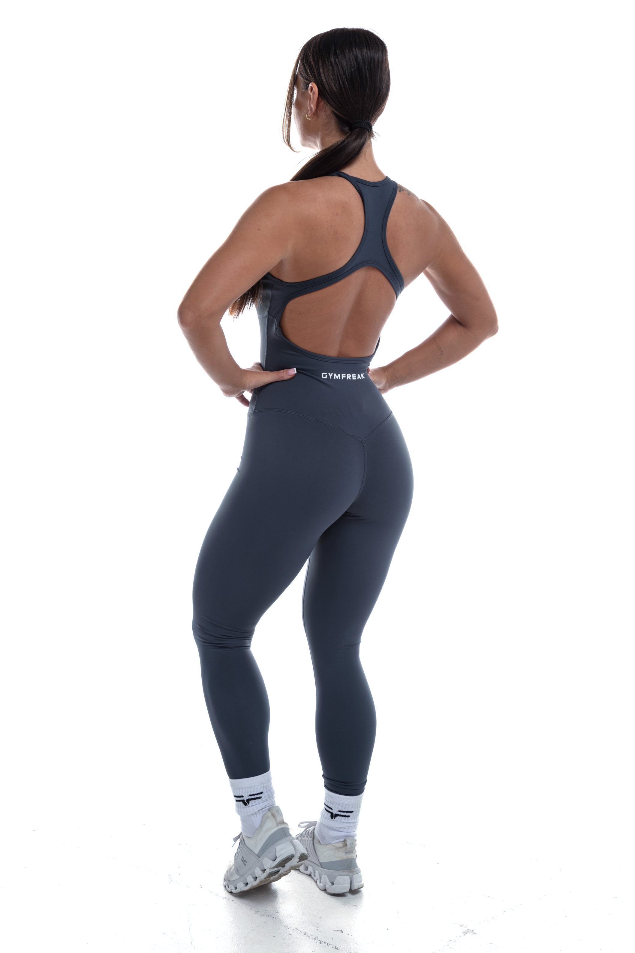 GymFreak Women's Vision Unitard - Blue - legging style