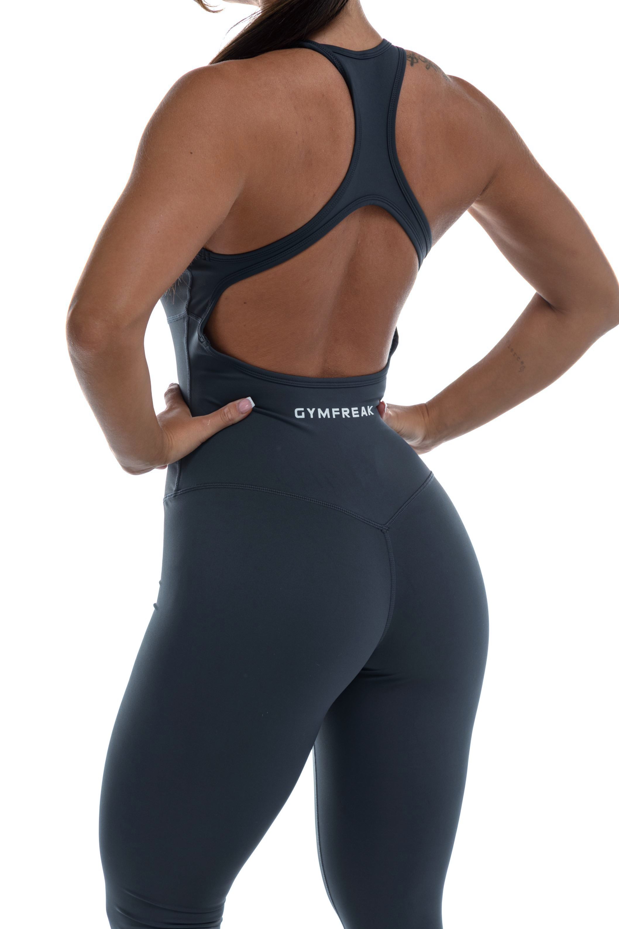 GymFreak Women's Vision Unitard - Blue - legging style