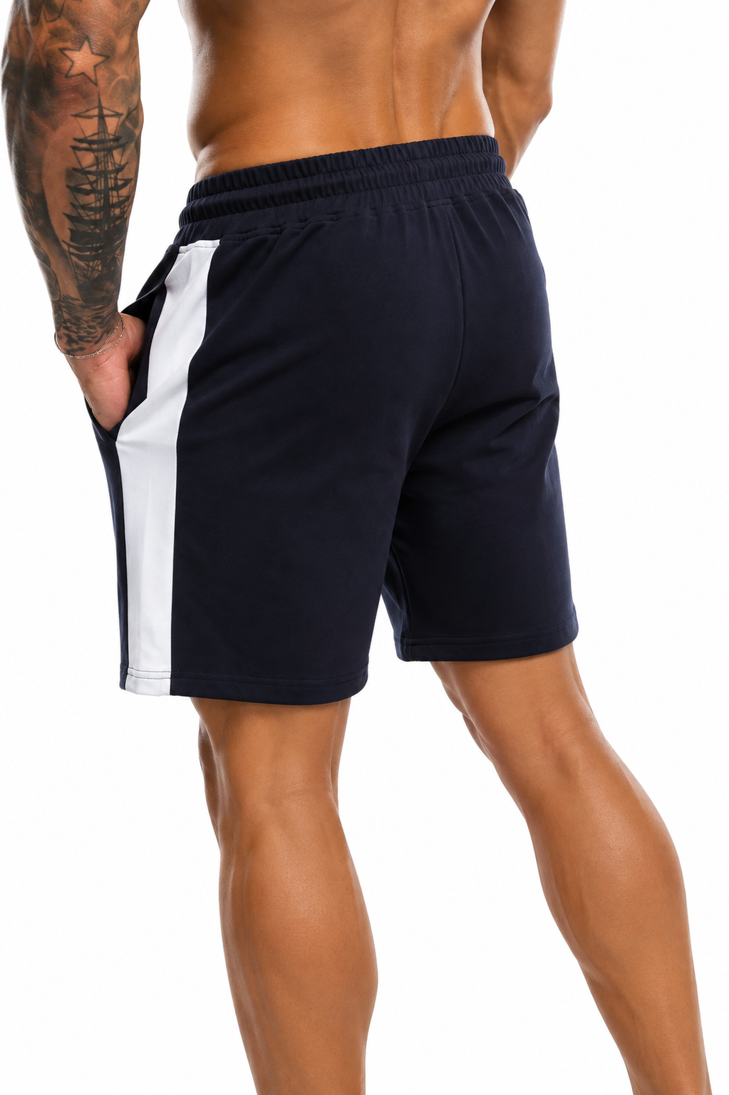 GymFreak Mens Icon Range Shorts - Navy Blue - 7 inch