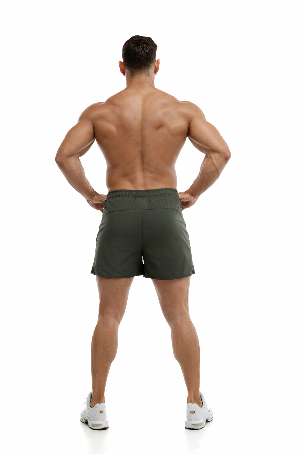 GymFreak Mens Fusion Shorts - Khaki - 3.5 inch
