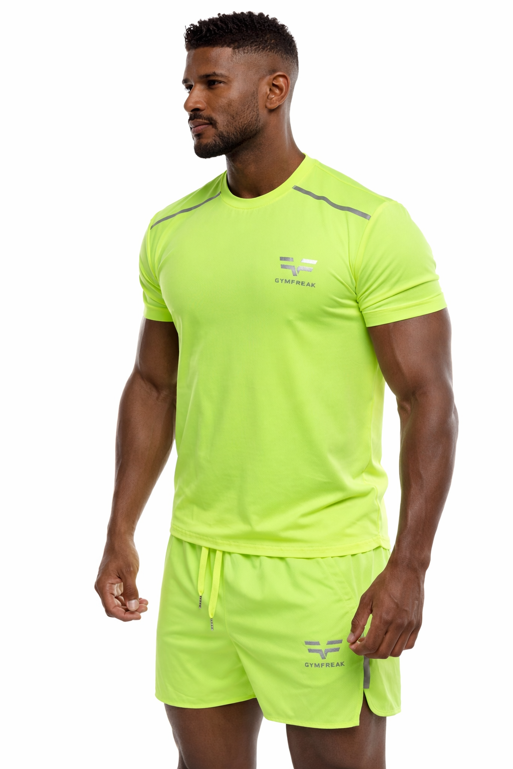 GymFreak Mens Neon Fusion T-Shirt - Neon Yellow