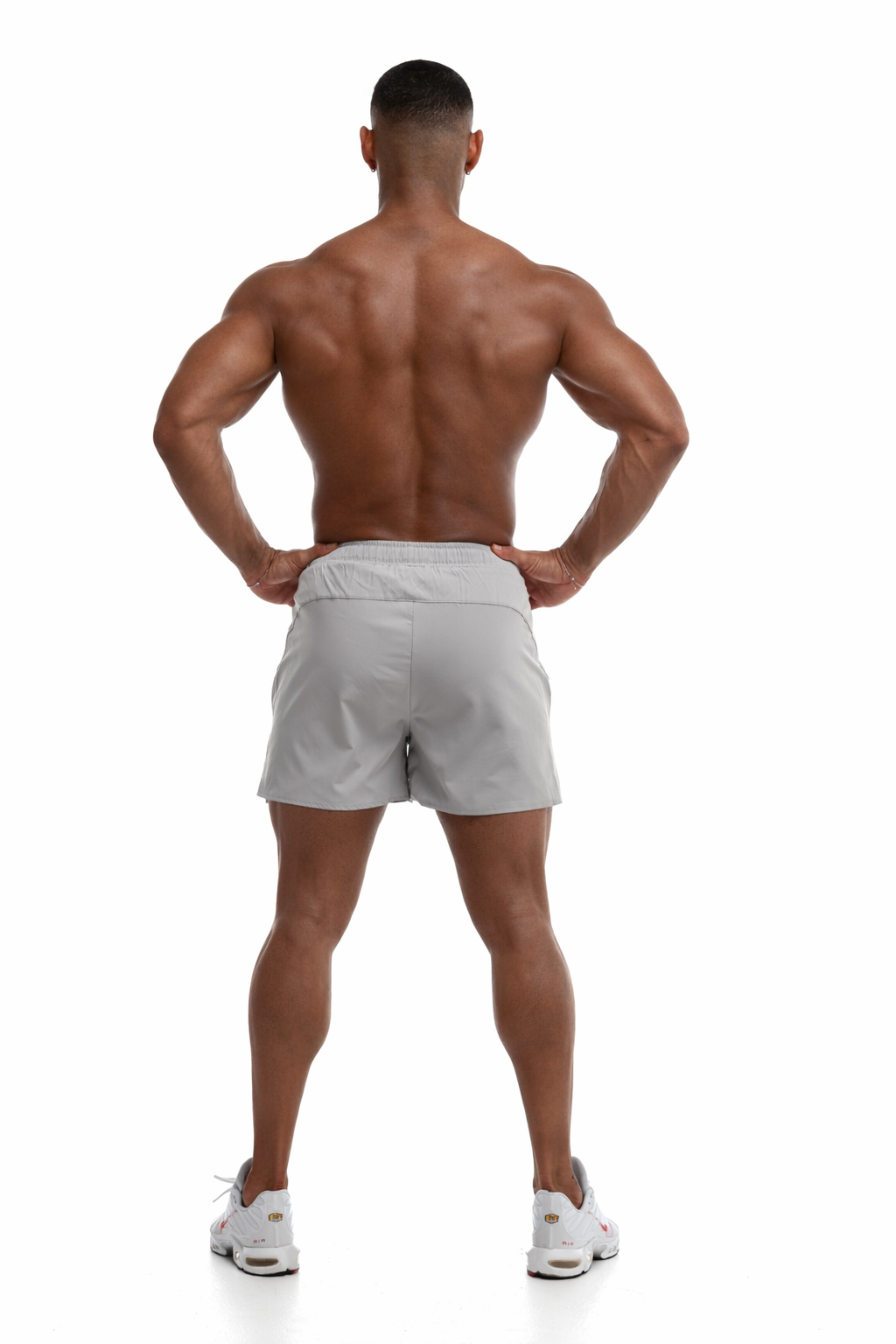 GymFreak Mens Fusion Shorts - Light Grey - 3.5 inch