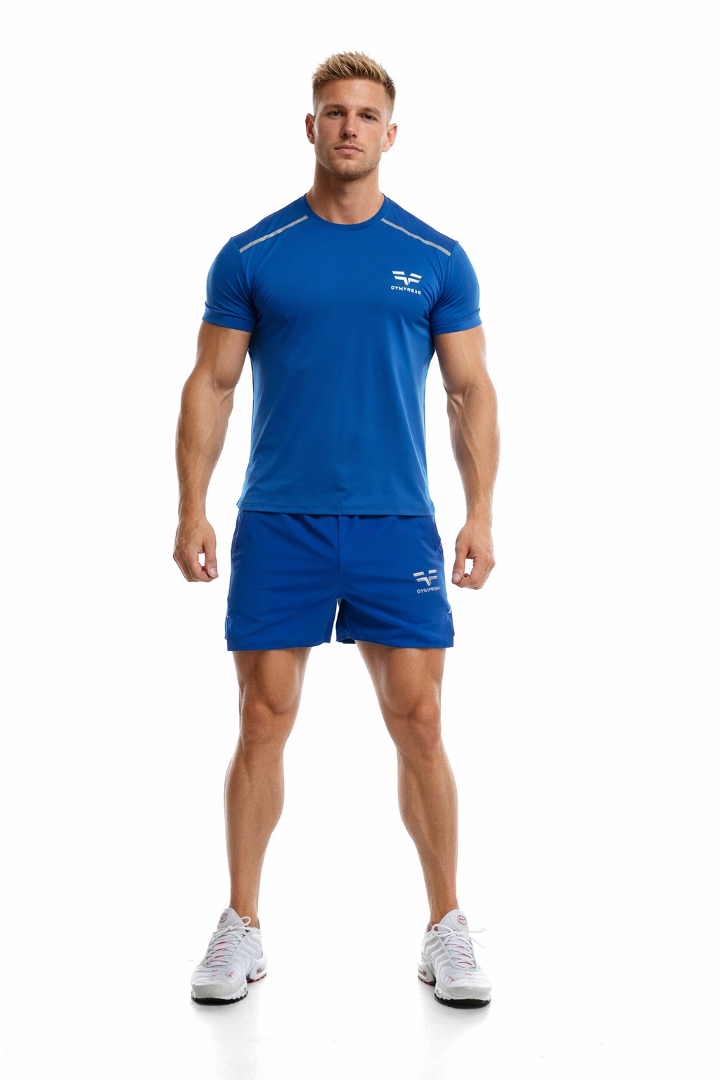 GymFreak Mens Fusion Shorts - Royal Blue - 3.5 inch