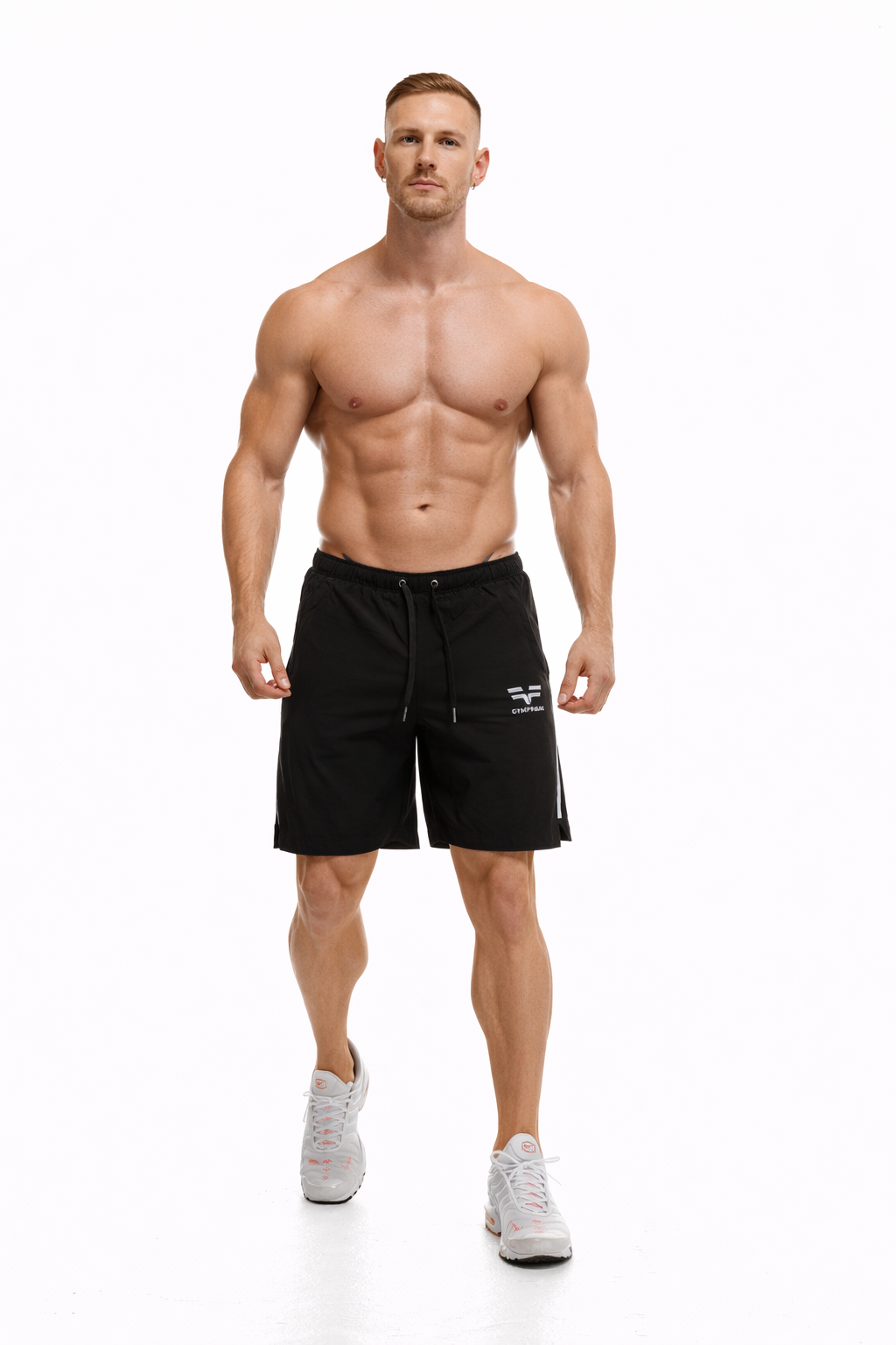 GymFreak Mens Fusion Shorts - Black - 7 inch