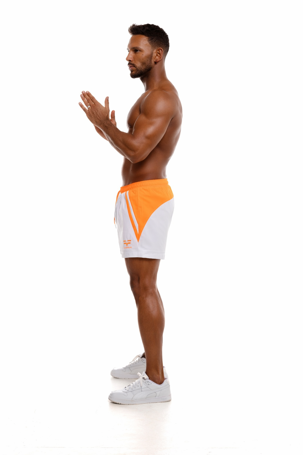 GymFreak Mens Neon Pro Shorts - Neon Orange - 3.5 inch