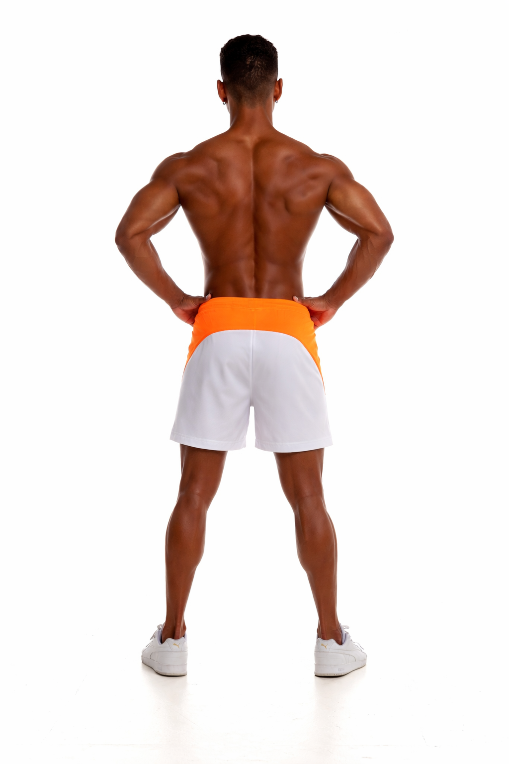 GymFreak Mens Neon Pro Shorts - Neon Orange - 3.5 inch