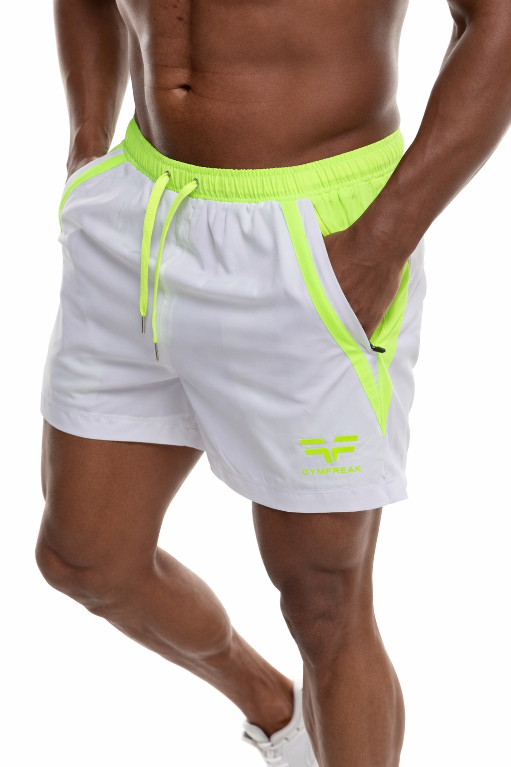 GymFreak Mens Neon Pro Shorts - Neon Yellow - 3.5 inch