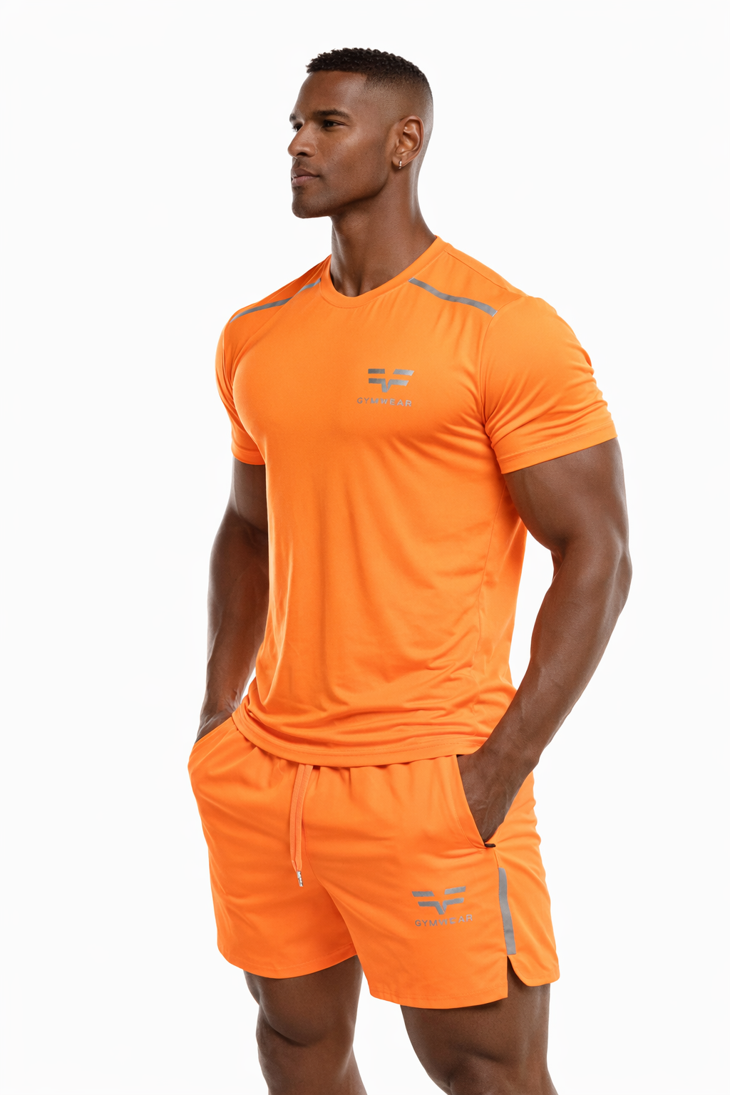 GymFreak Mens Neon Fusion T-Shirt - Neon Orange