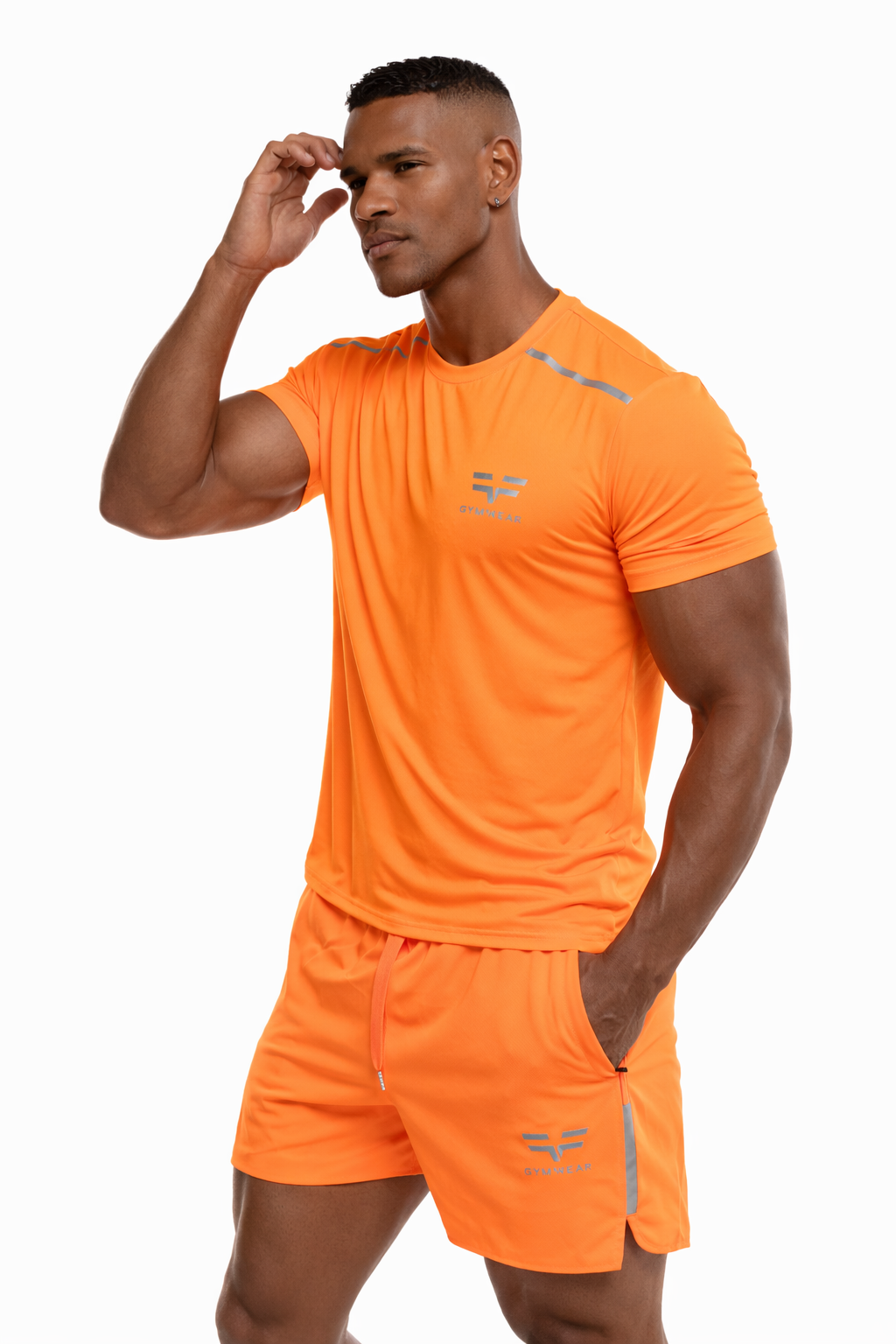 GymFreak Mens Neon Fusion T-Shirt - Neon Orange