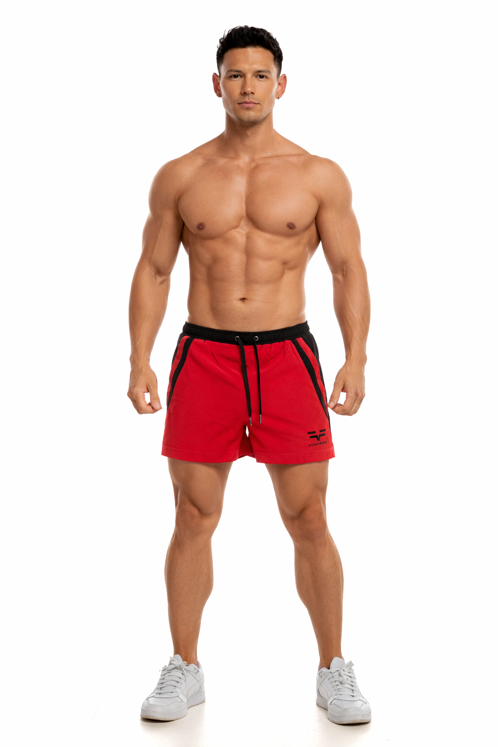GymFreak Mens Pro Shorts - Red/Black - 3.5 inch
