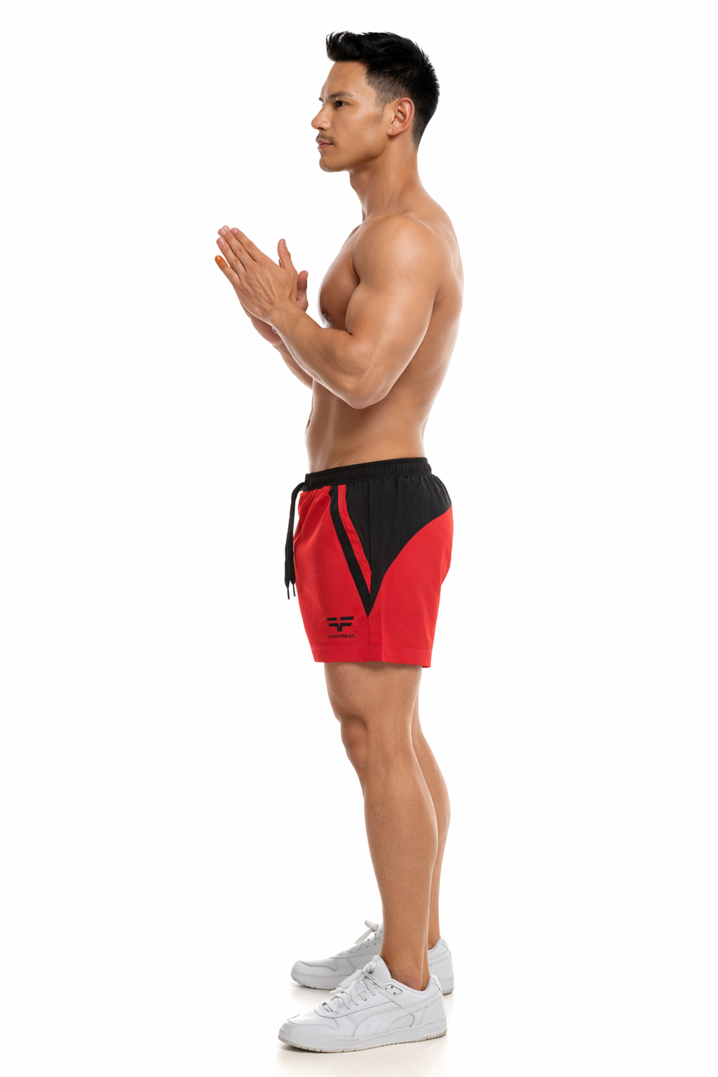 GymFreak Mens Pro Shorts - Red/Black - 3.5 inch