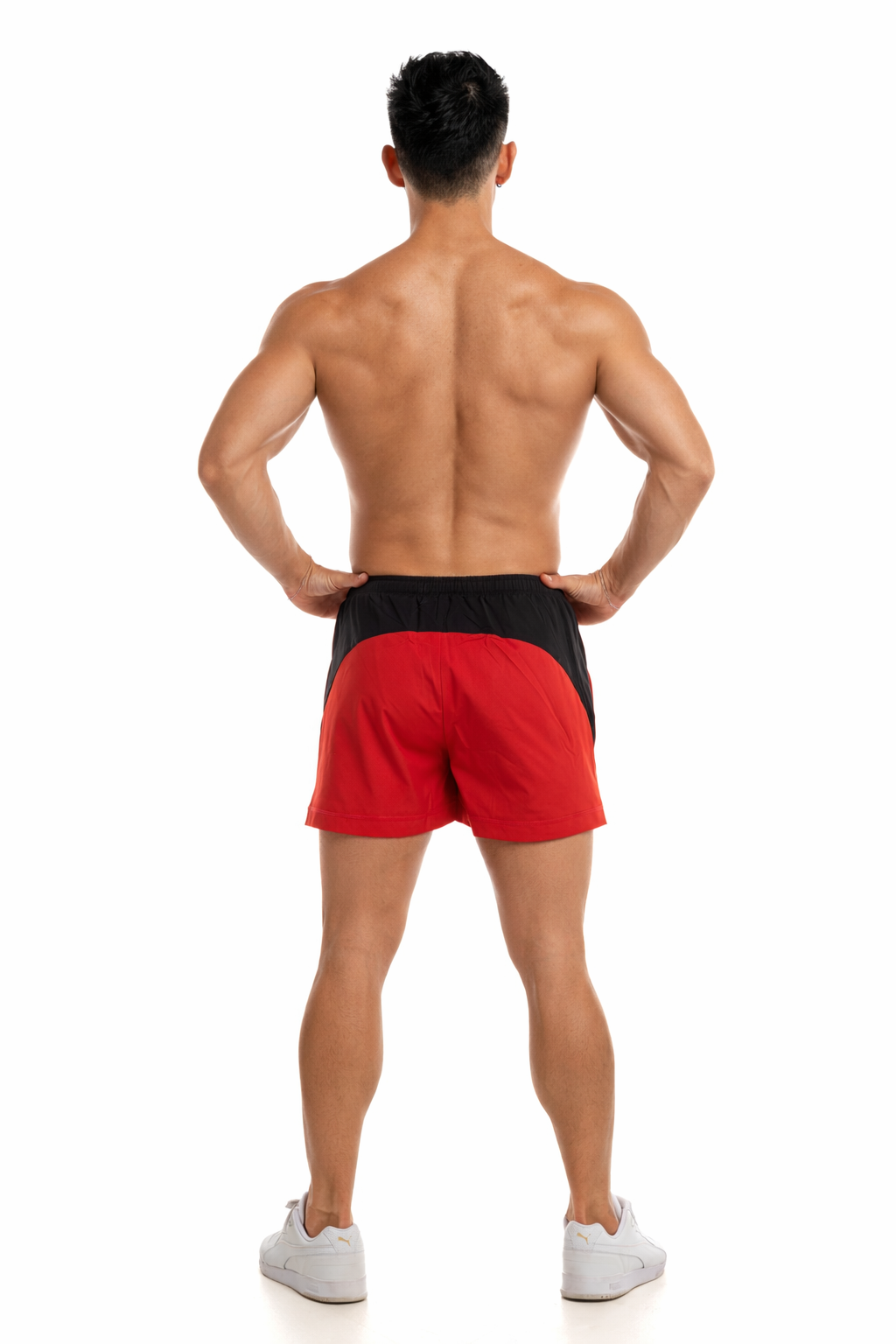 GymFreak Mens Pro Shorts - Red/Black - 3.5 inch