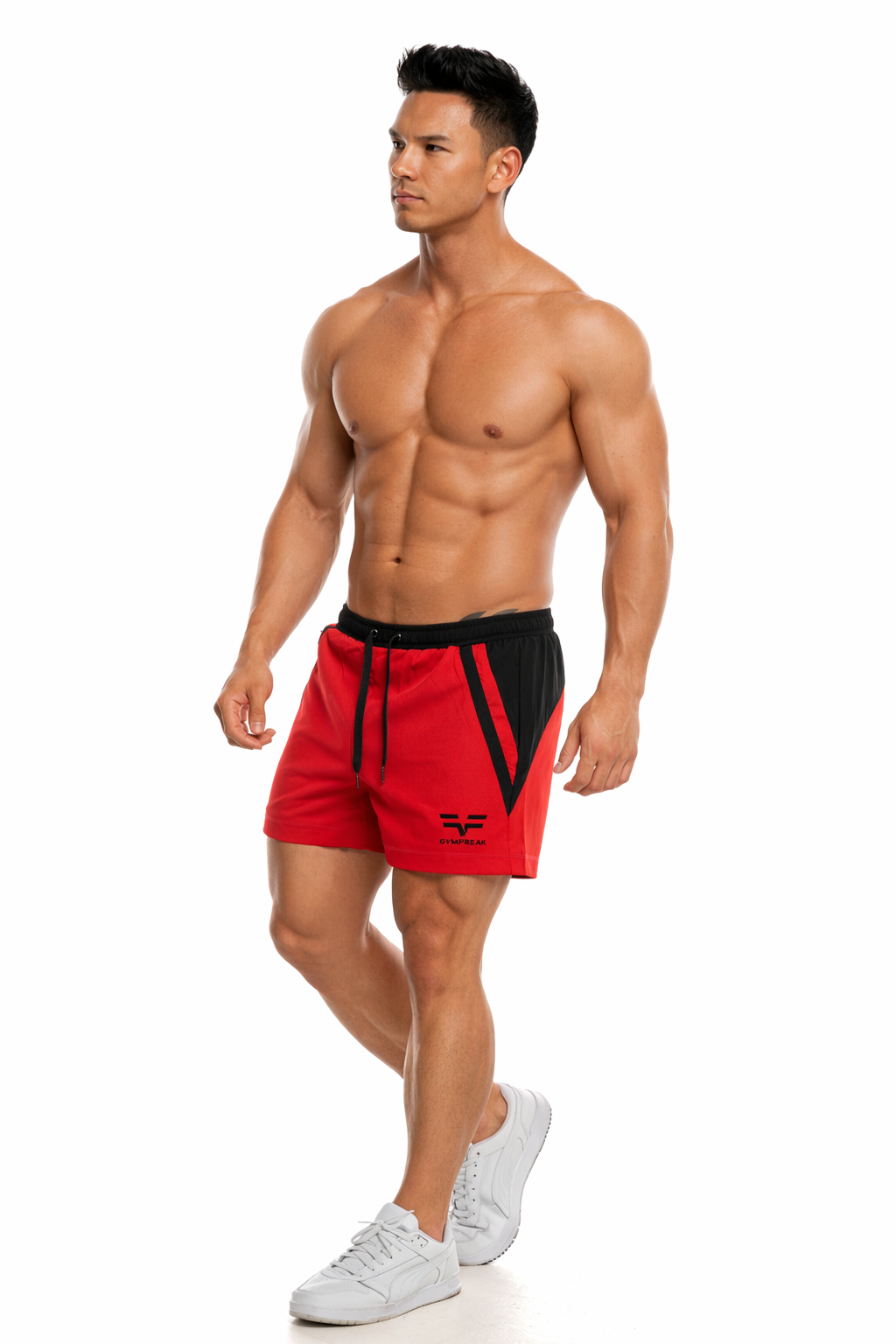 GymFreak Mens Pro Shorts - Red/Black - 3.5 inch