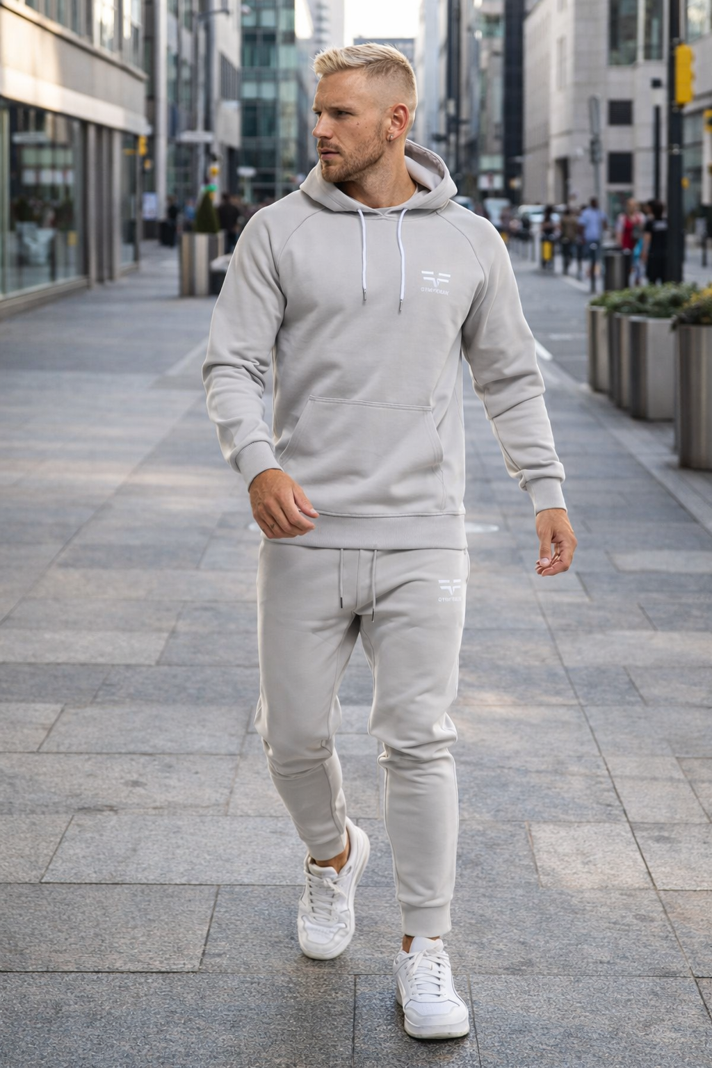 GymFreak Mens Power Hoodie - Light Grey