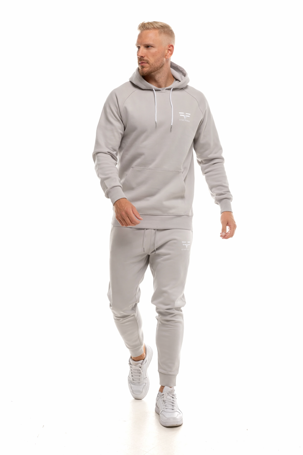 GymFreak Mens Power Hoodie - Light Grey