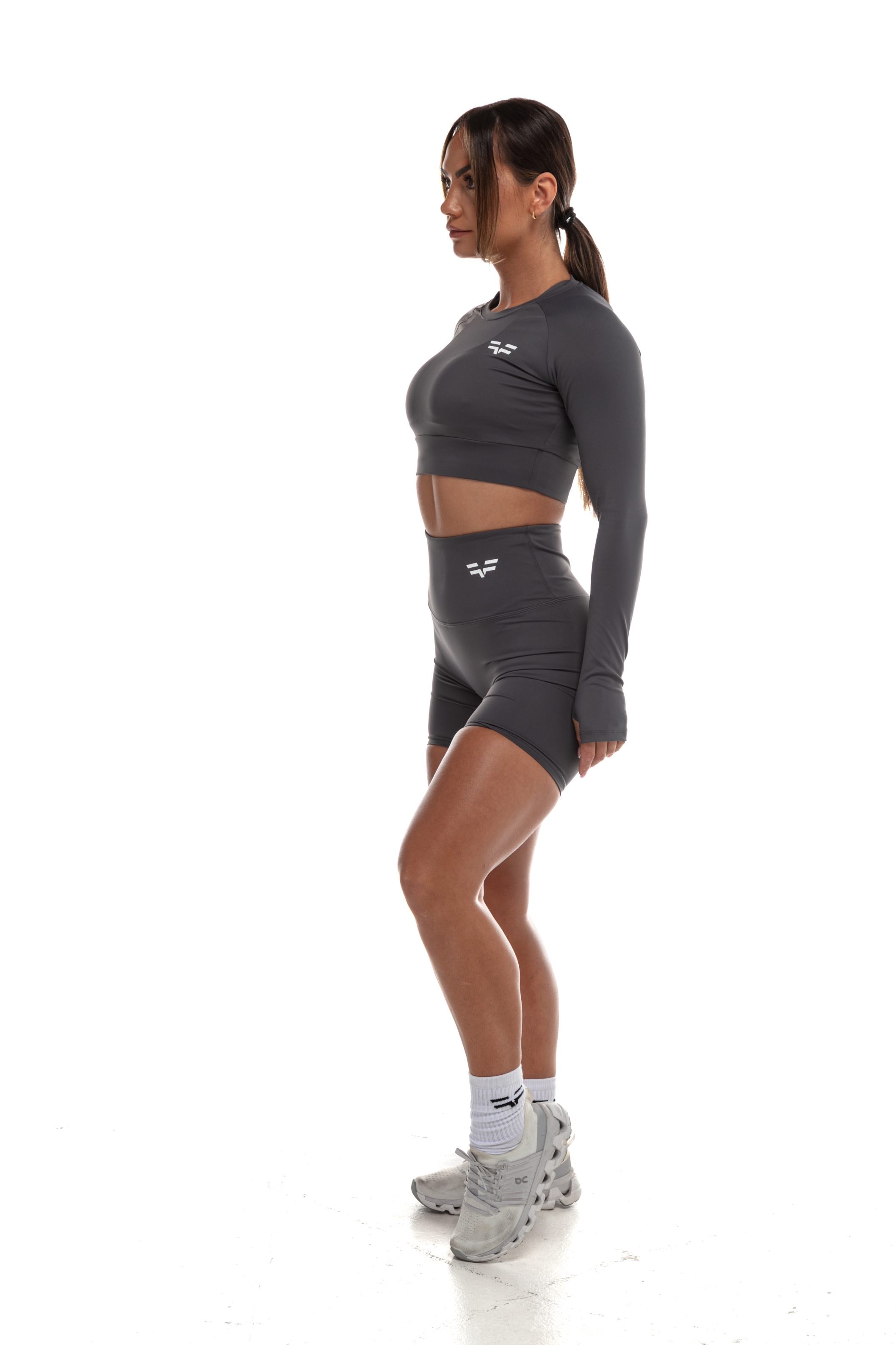 GymFreak Womens Vision Shorts - 6 inch Grey