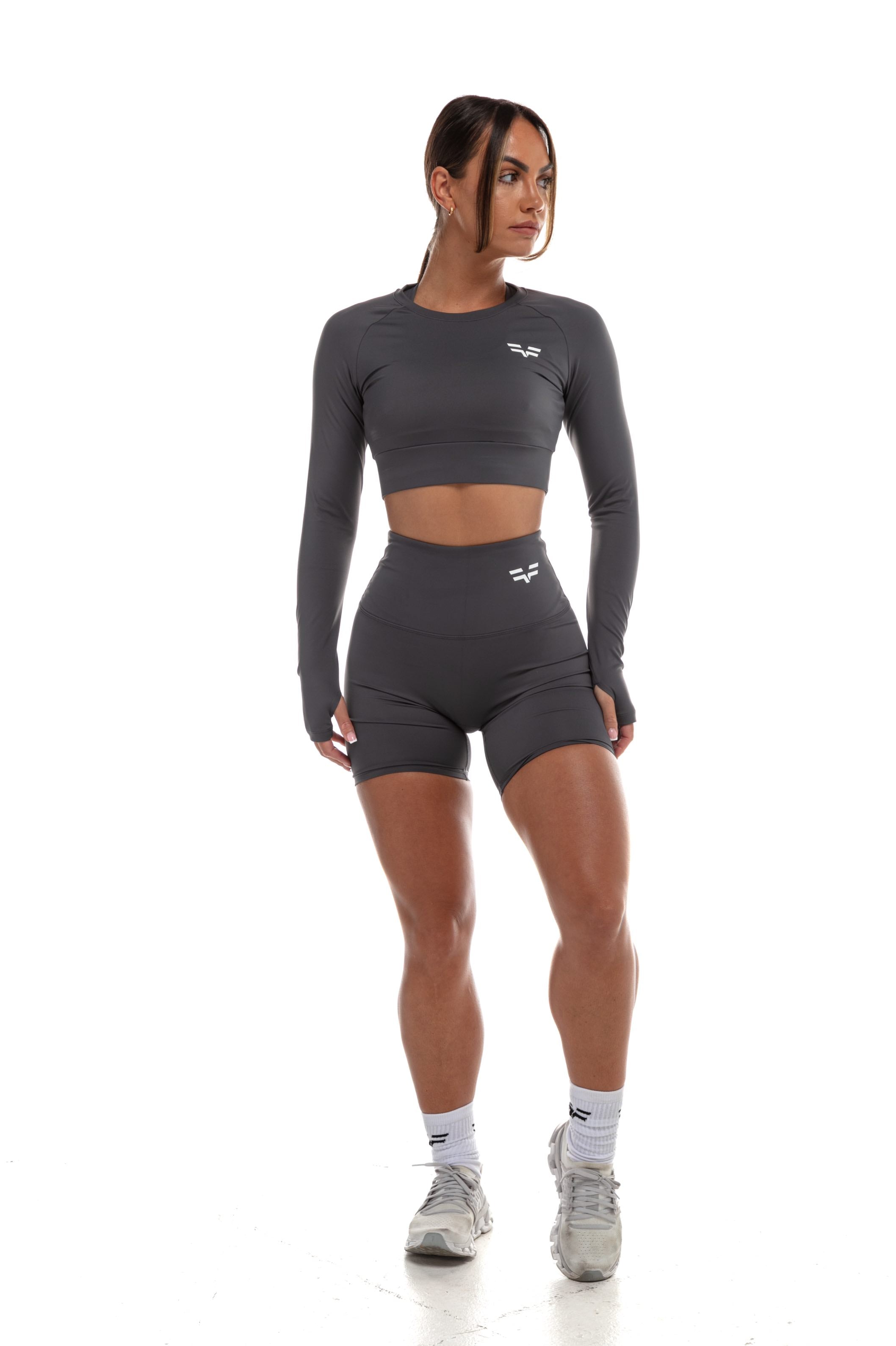 GymFreak Womens Vision Shorts - 6 inch Grey