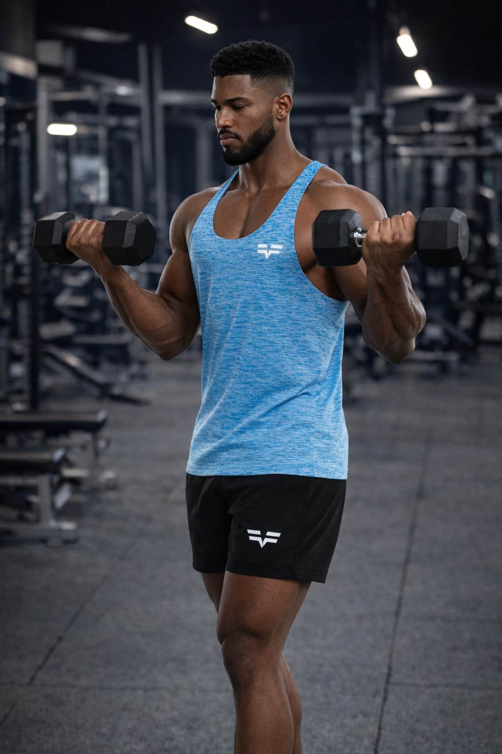 GymFreak Mens Active Vest - Blue