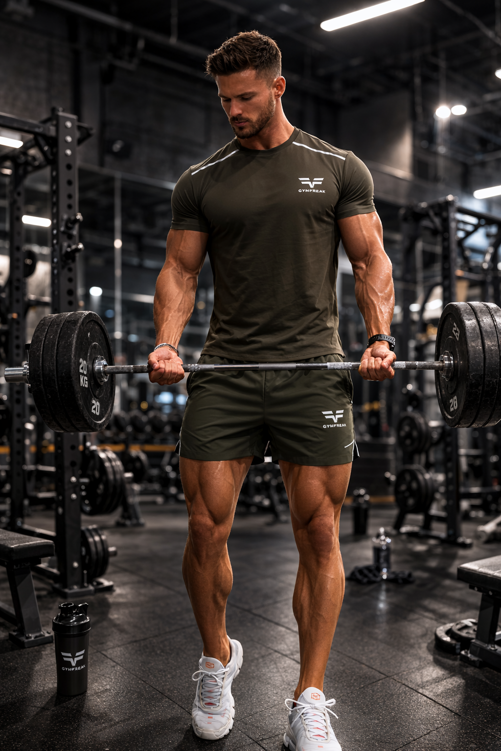 GymFreak Mens Fusion T-Shirt - Khaki