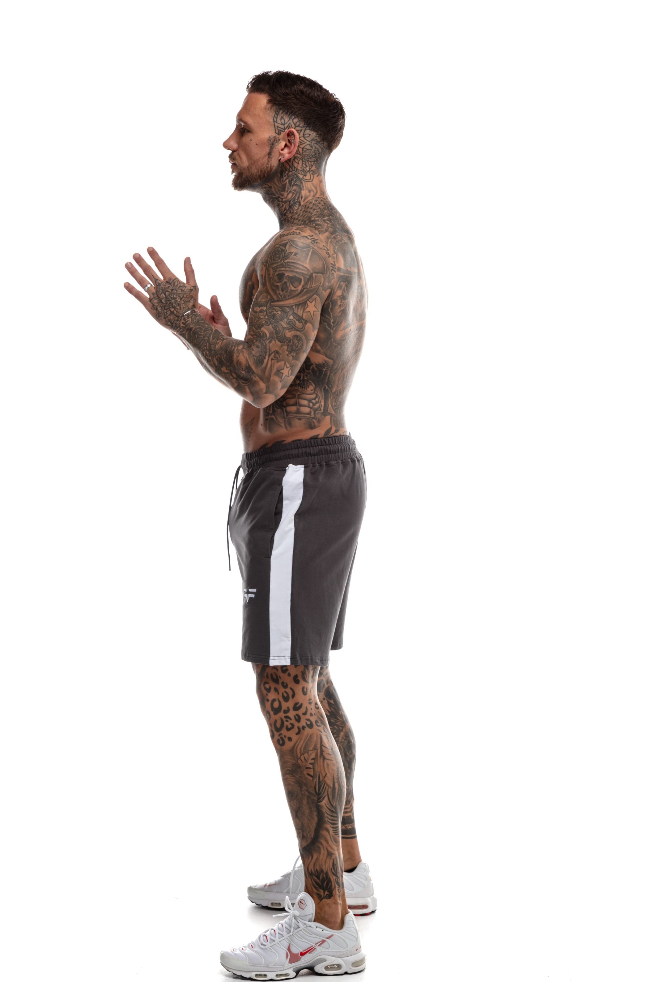 GymFreak Mens Icon Range Shorts - Charcoal - 7 inch