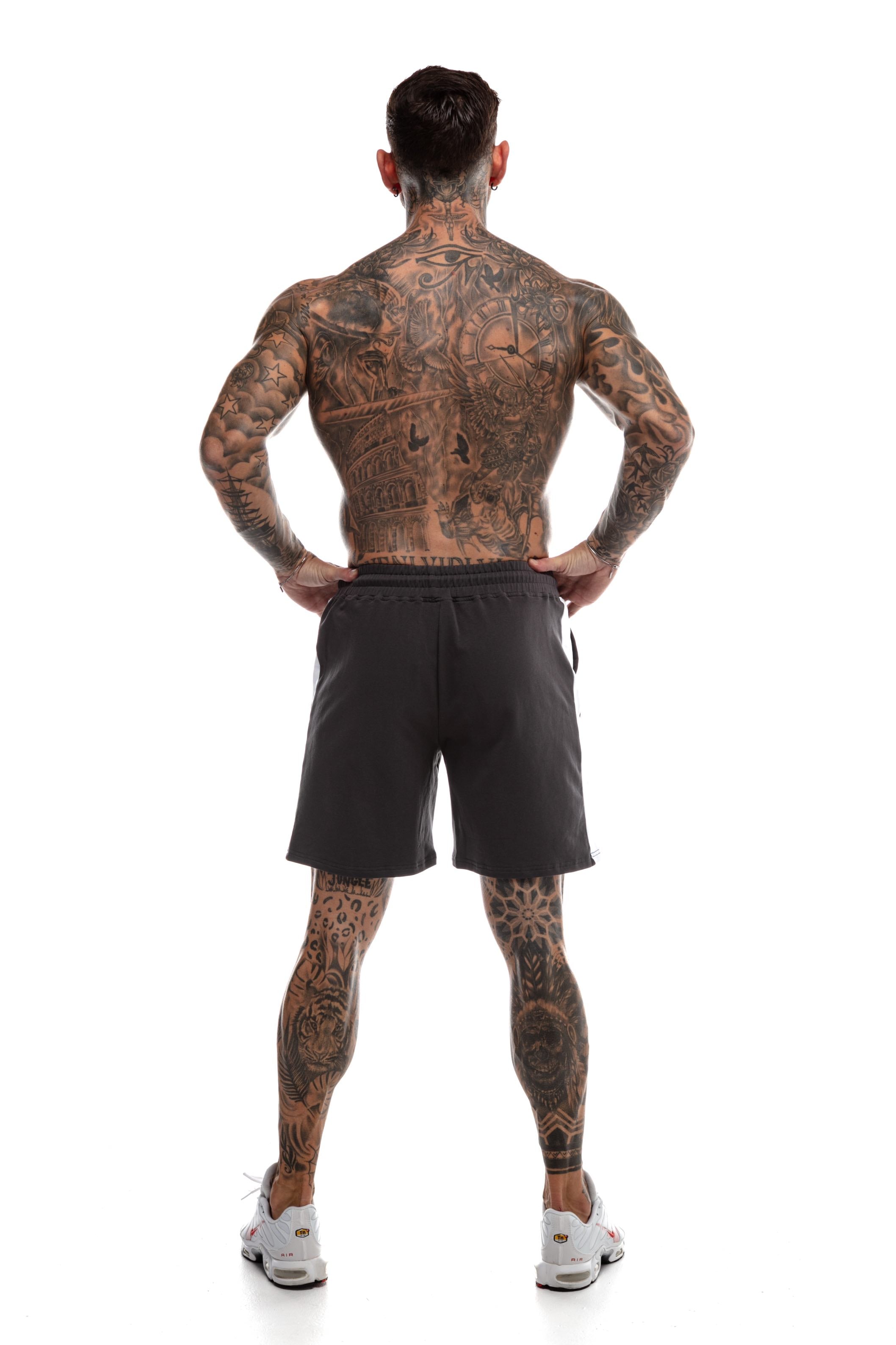 GymFreak Mens Icon Range Shorts - Charcoal - 7 inch