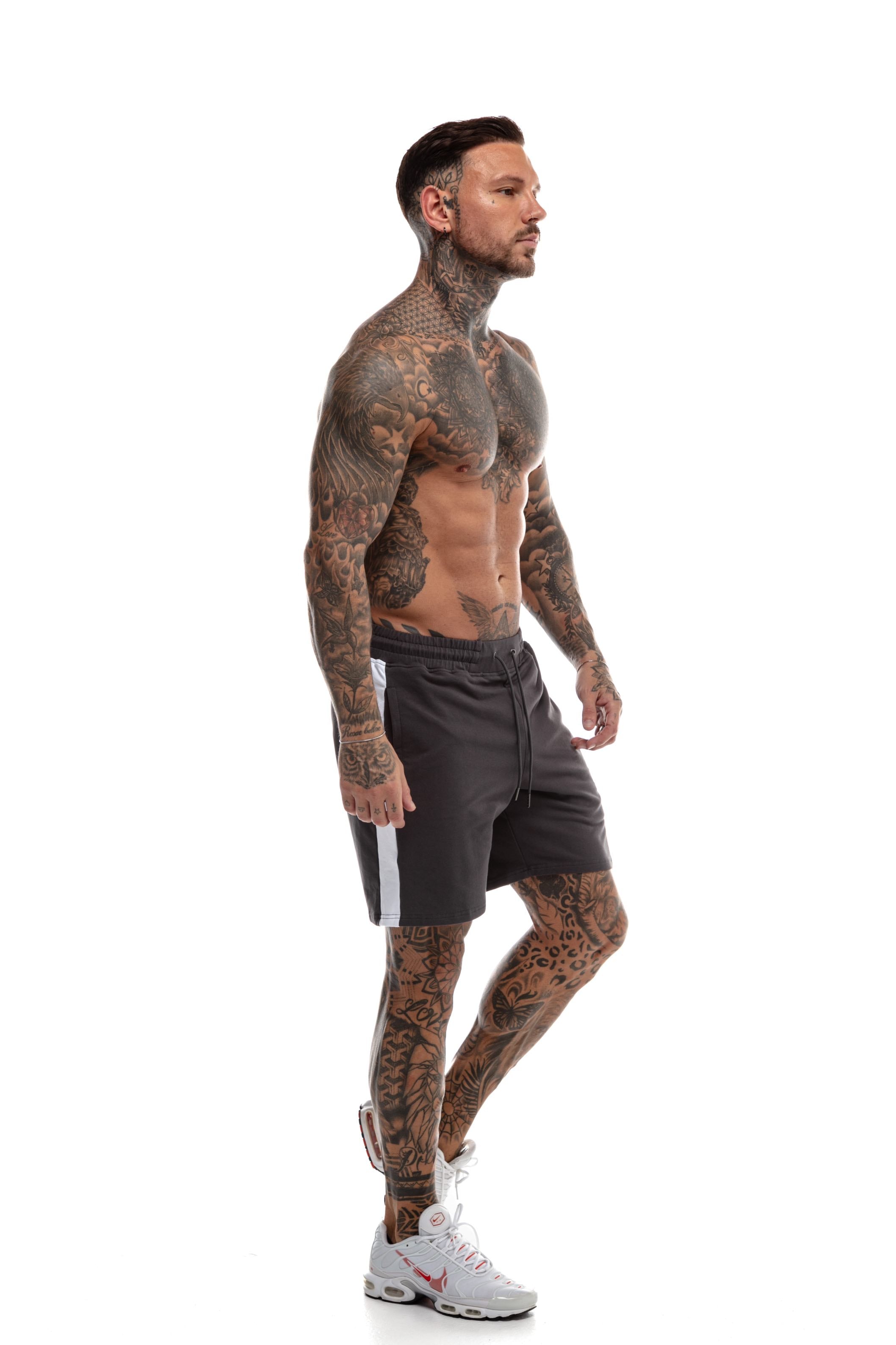 GymFreak Mens Icon Range Shorts - Charcoal - 7 inch