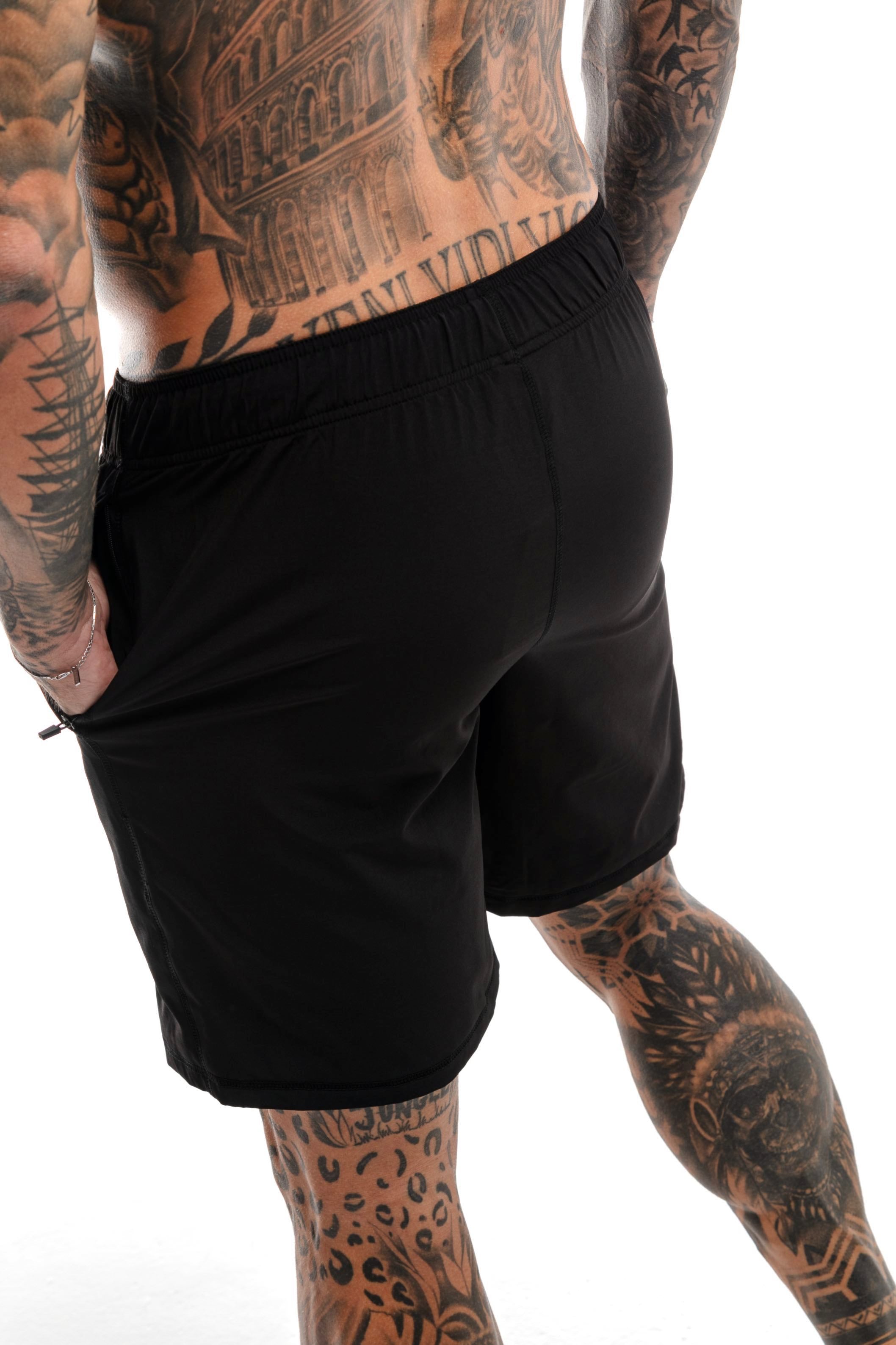 GymFreak Mens 365 Shorts - Black - 7 inch