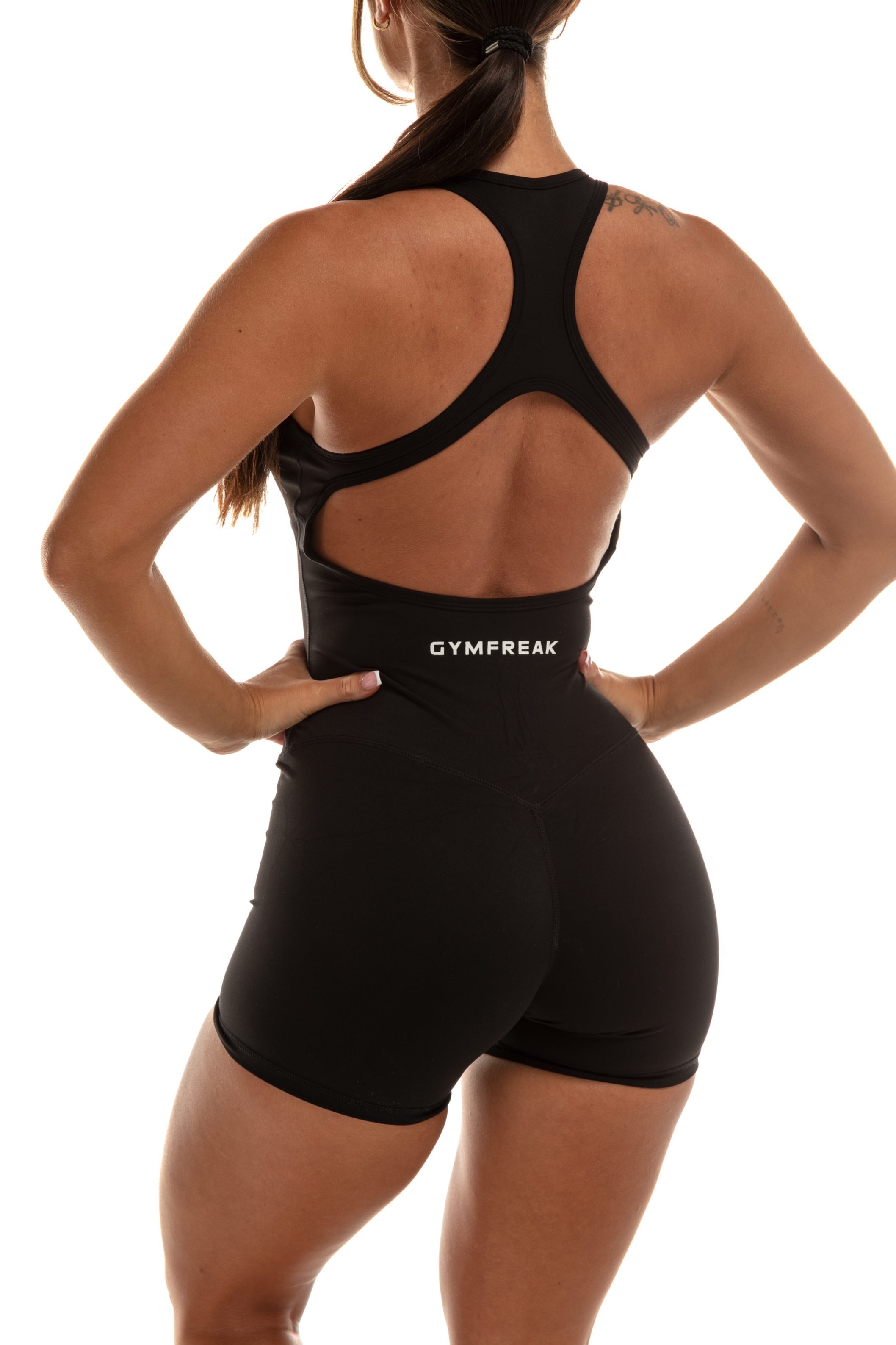 GymFreak Women's Vision Unitard - 4 inch Black