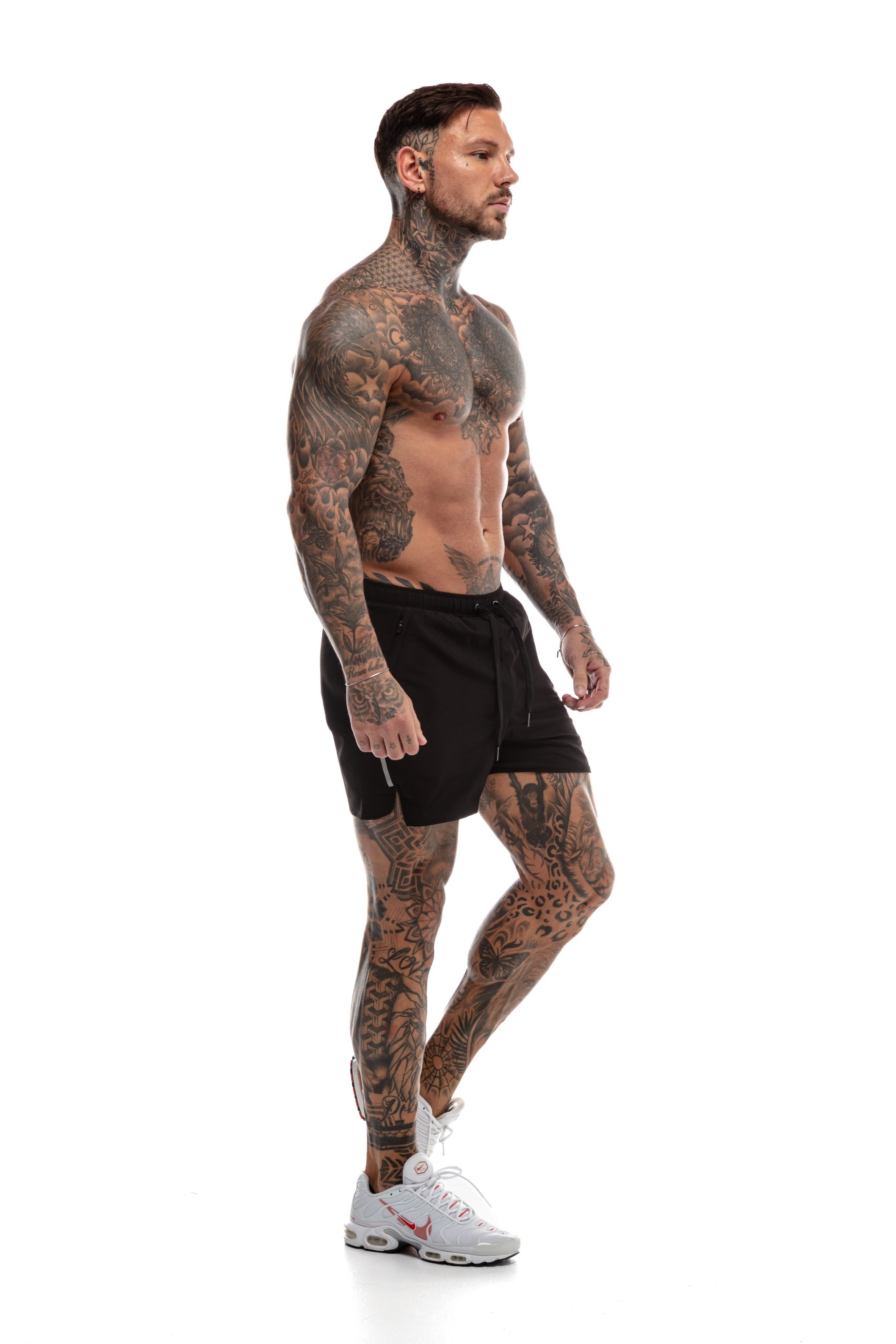 GymFreak Mens Fusion Shorts - Black - 3.5 inch