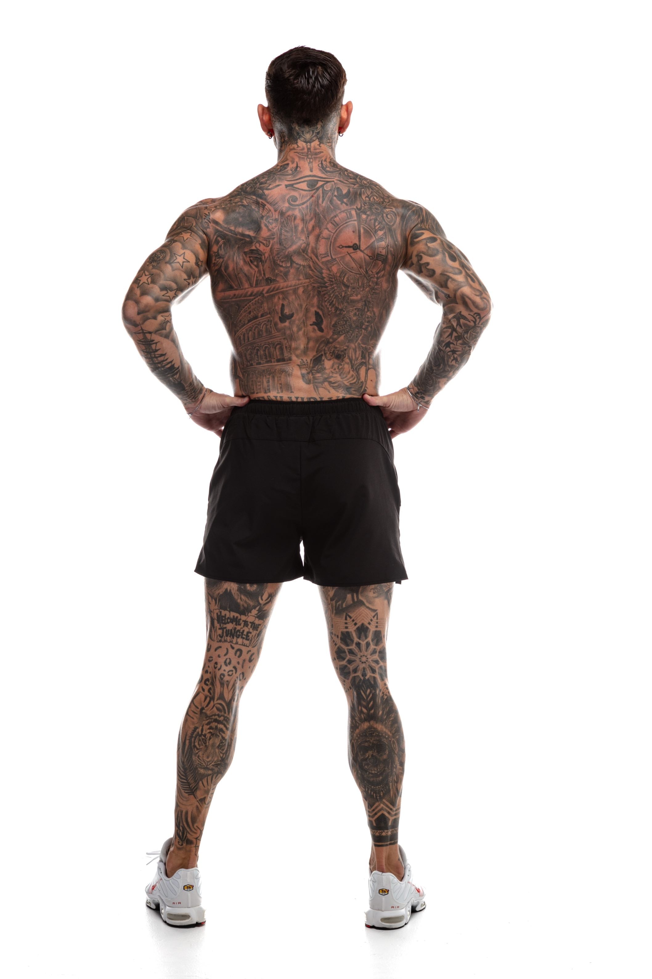 GymFreak Mens Fusion Shorts - Black - 3.5 inch