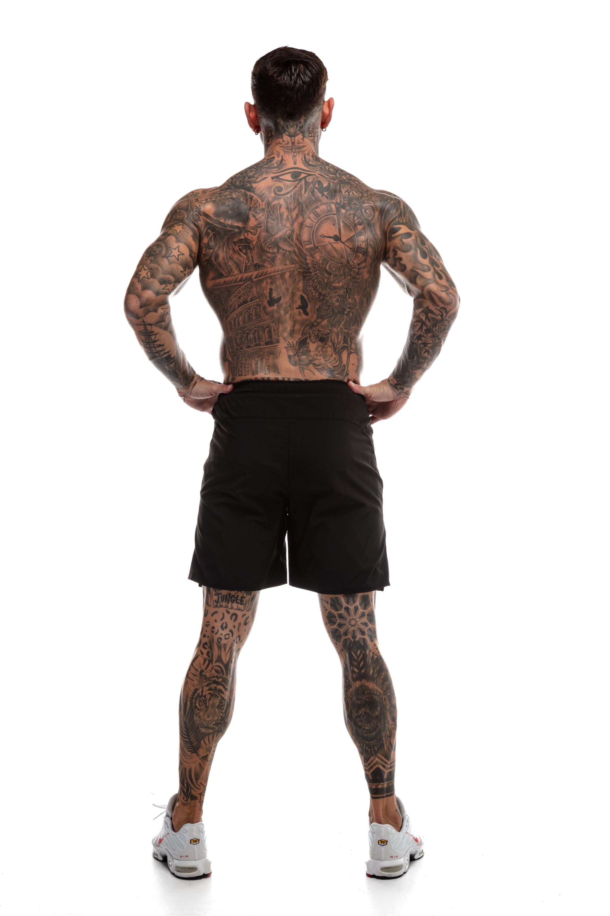 GymFreak Mens Fusion Shorts - Black - 7 inch
