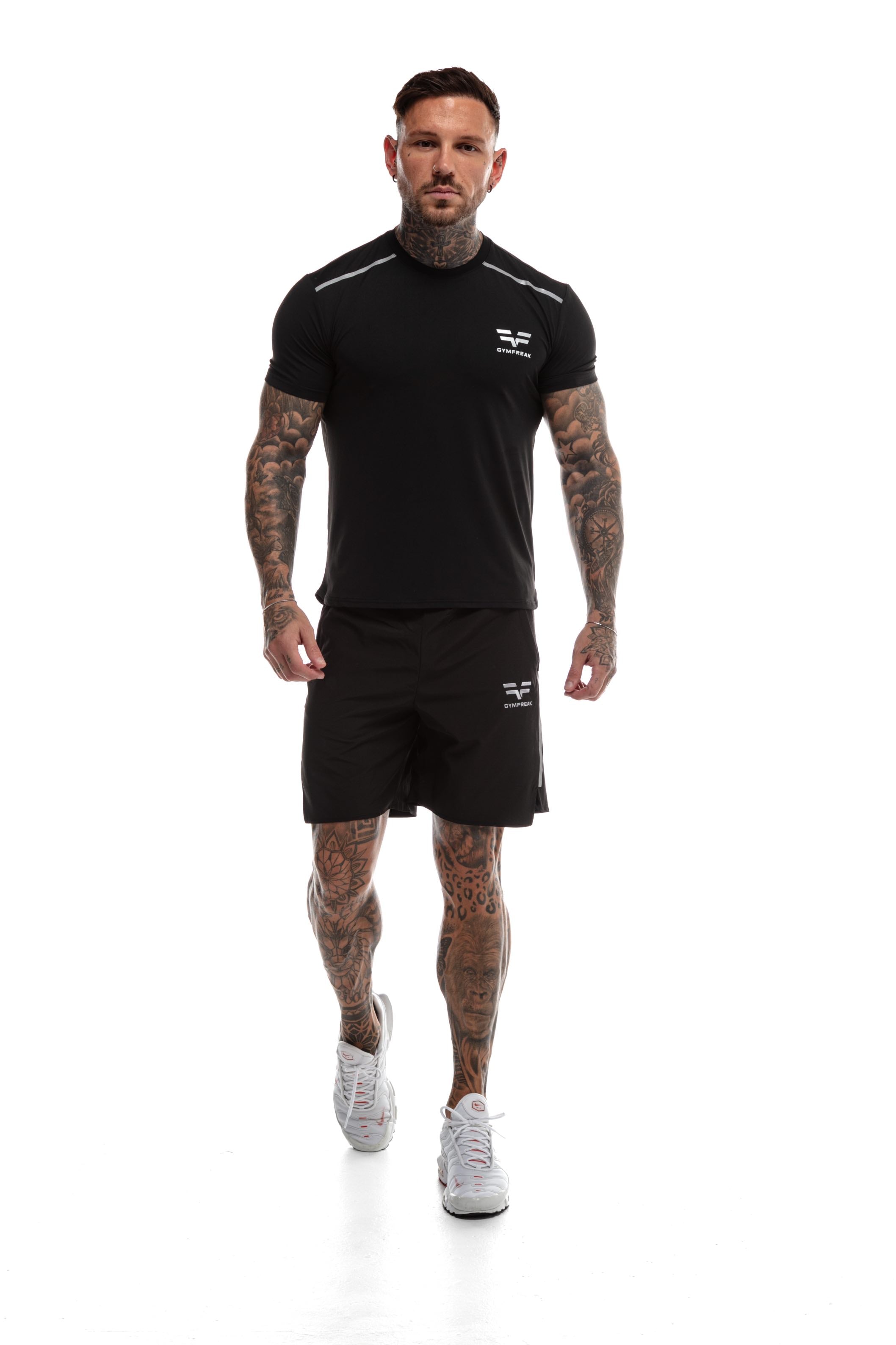 GymFreak Mens Fusion Shorts - Black - 7 inch
