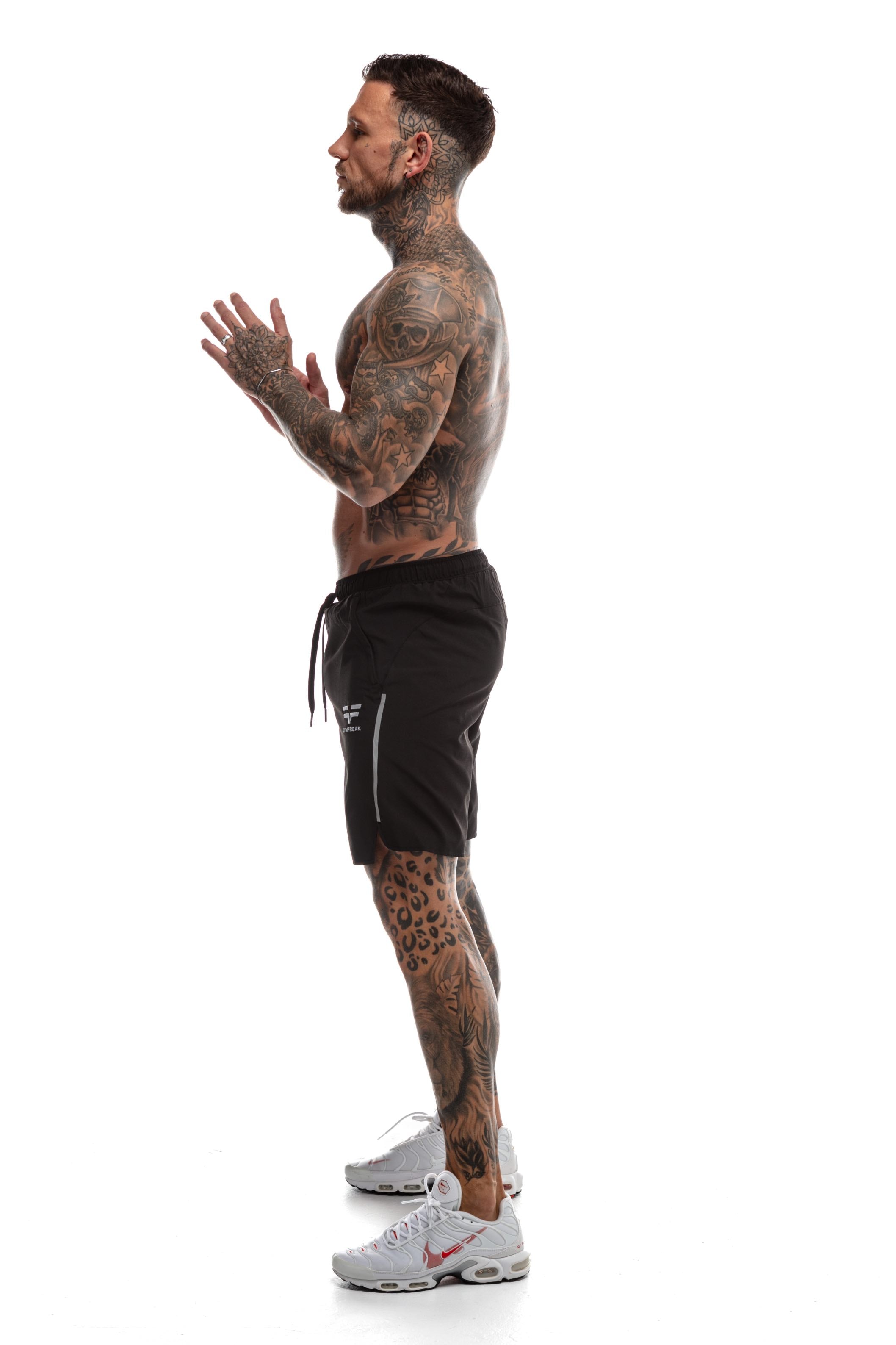 GymFreak Mens Fusion Shorts - Black - 7 inch