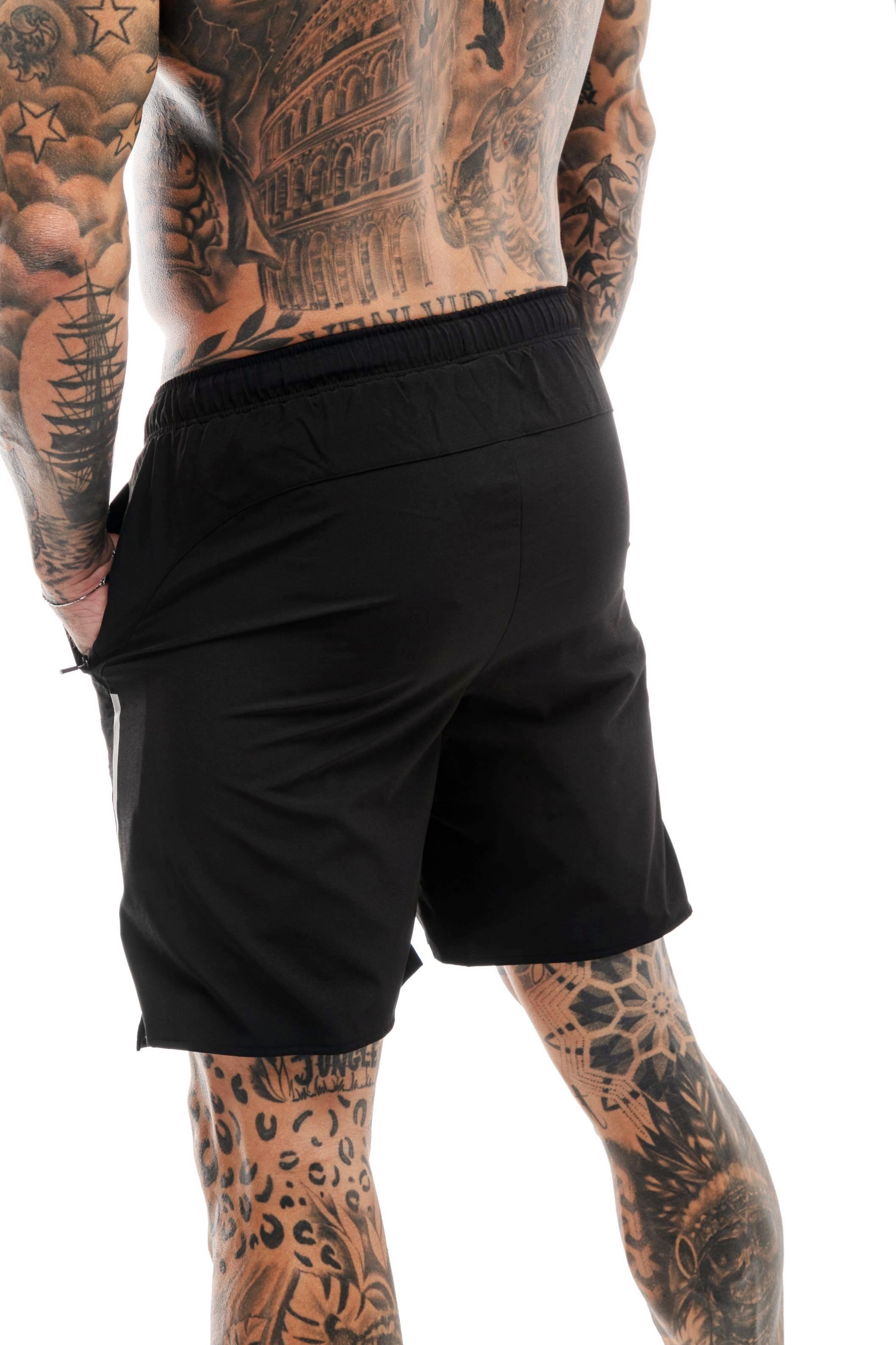 GymFreak Mens Fusion Shorts - Black - 7 inch