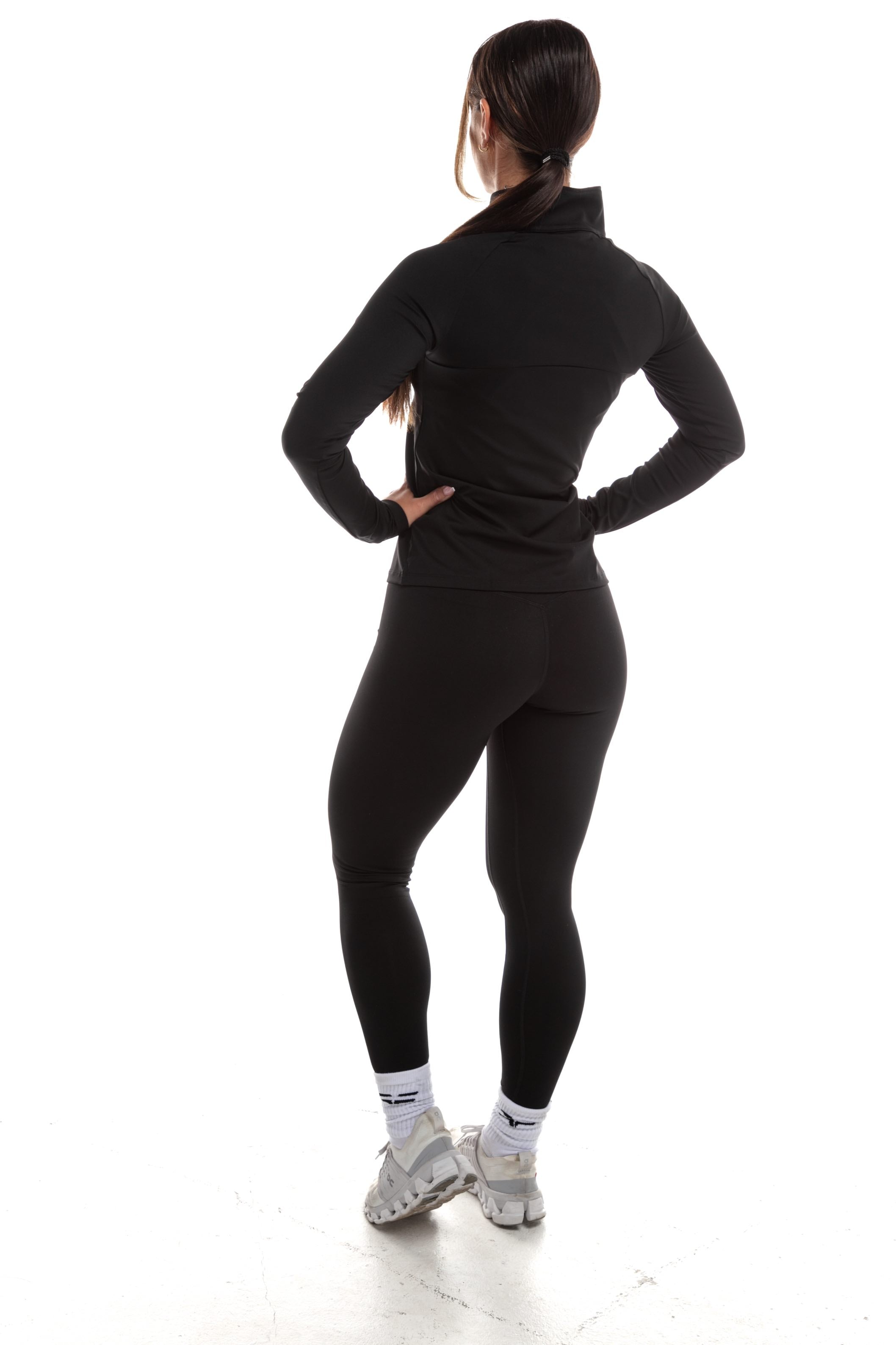 GymFreak Women's Vision 3/4 Zip Top - Black