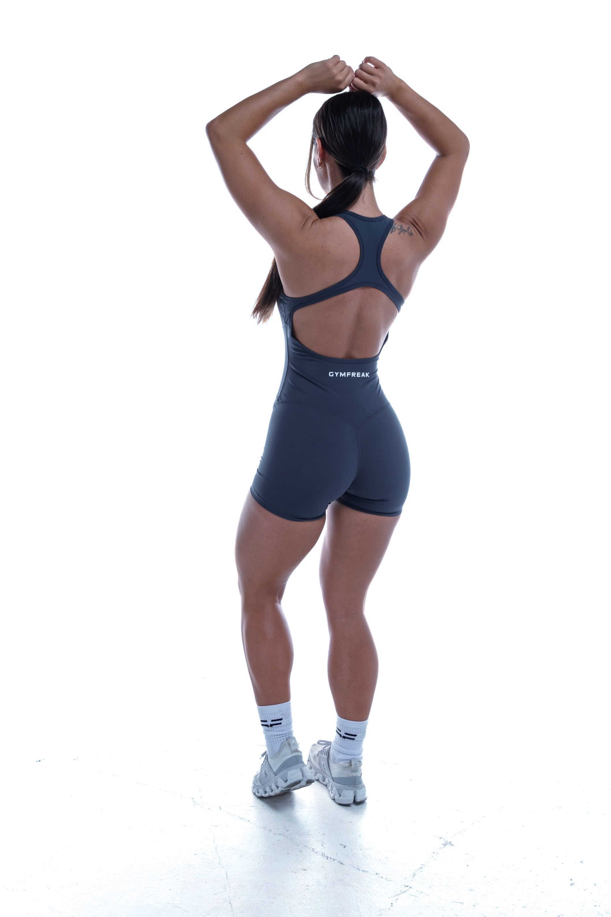 GymFreak Women's Vision Unitard - 4 inch Blue