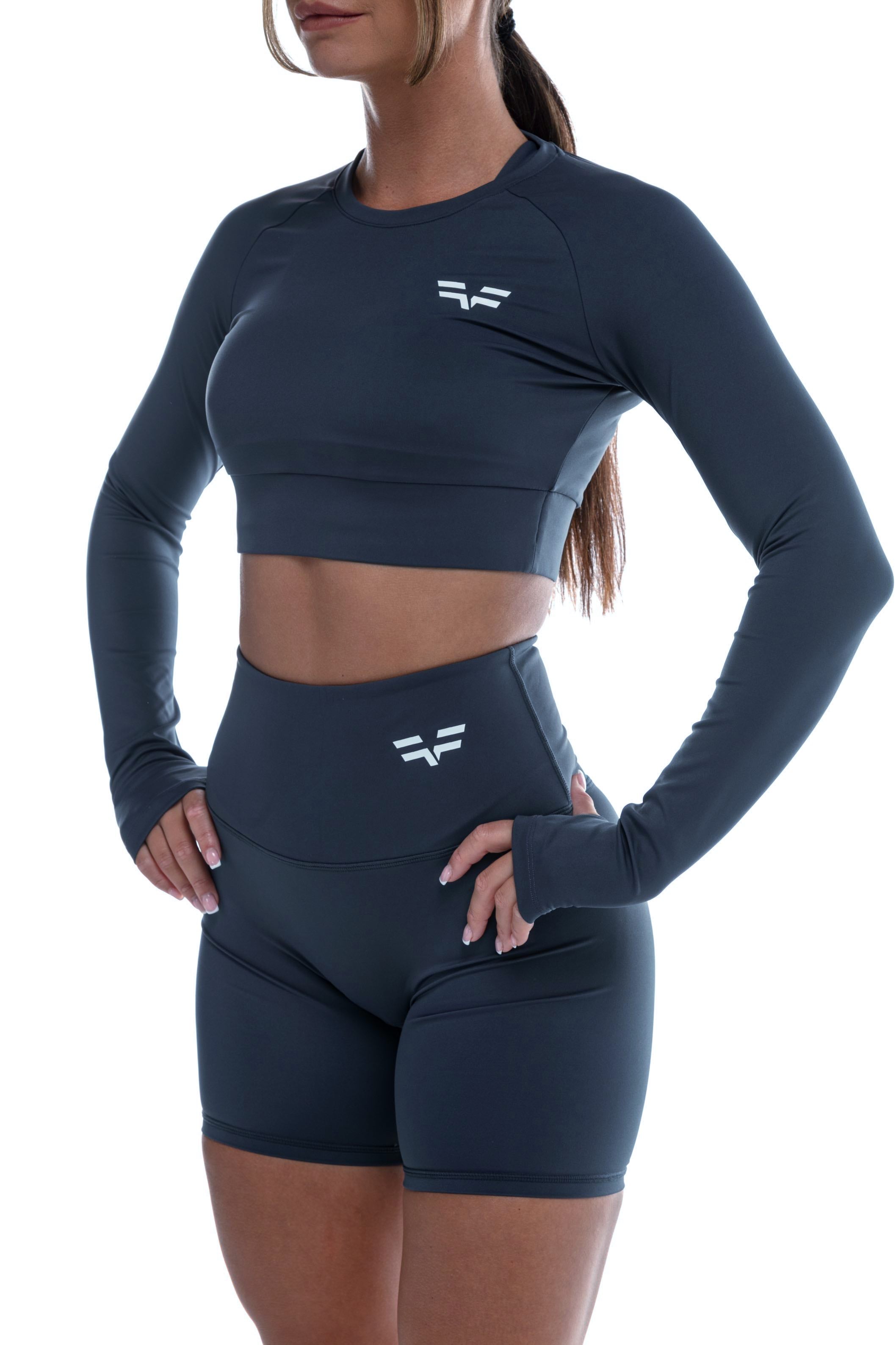 GymFreak Women's Vision Crop Top - Blue