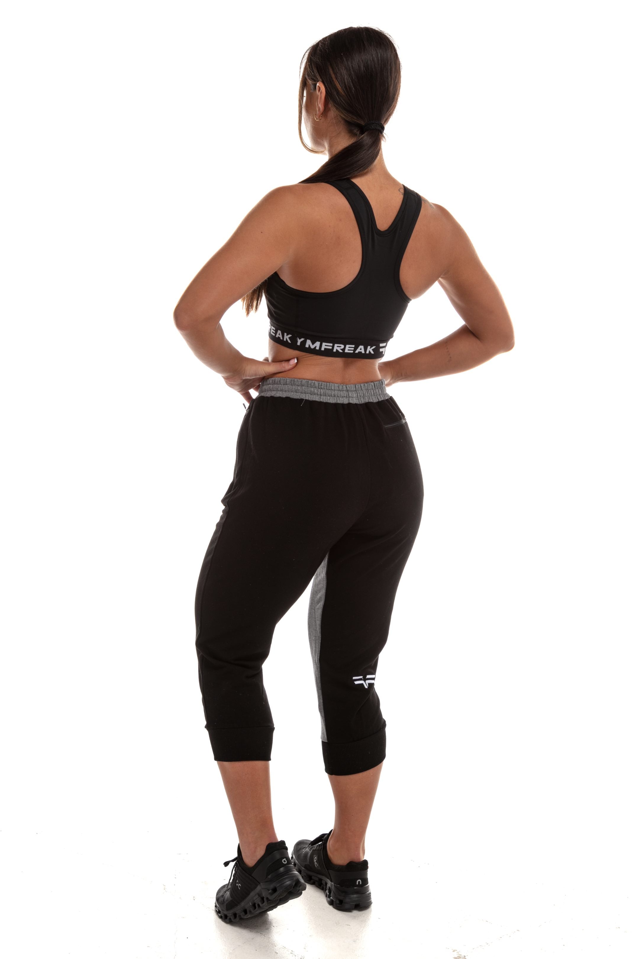 GymFreak Womens Cropped Joggers - Black