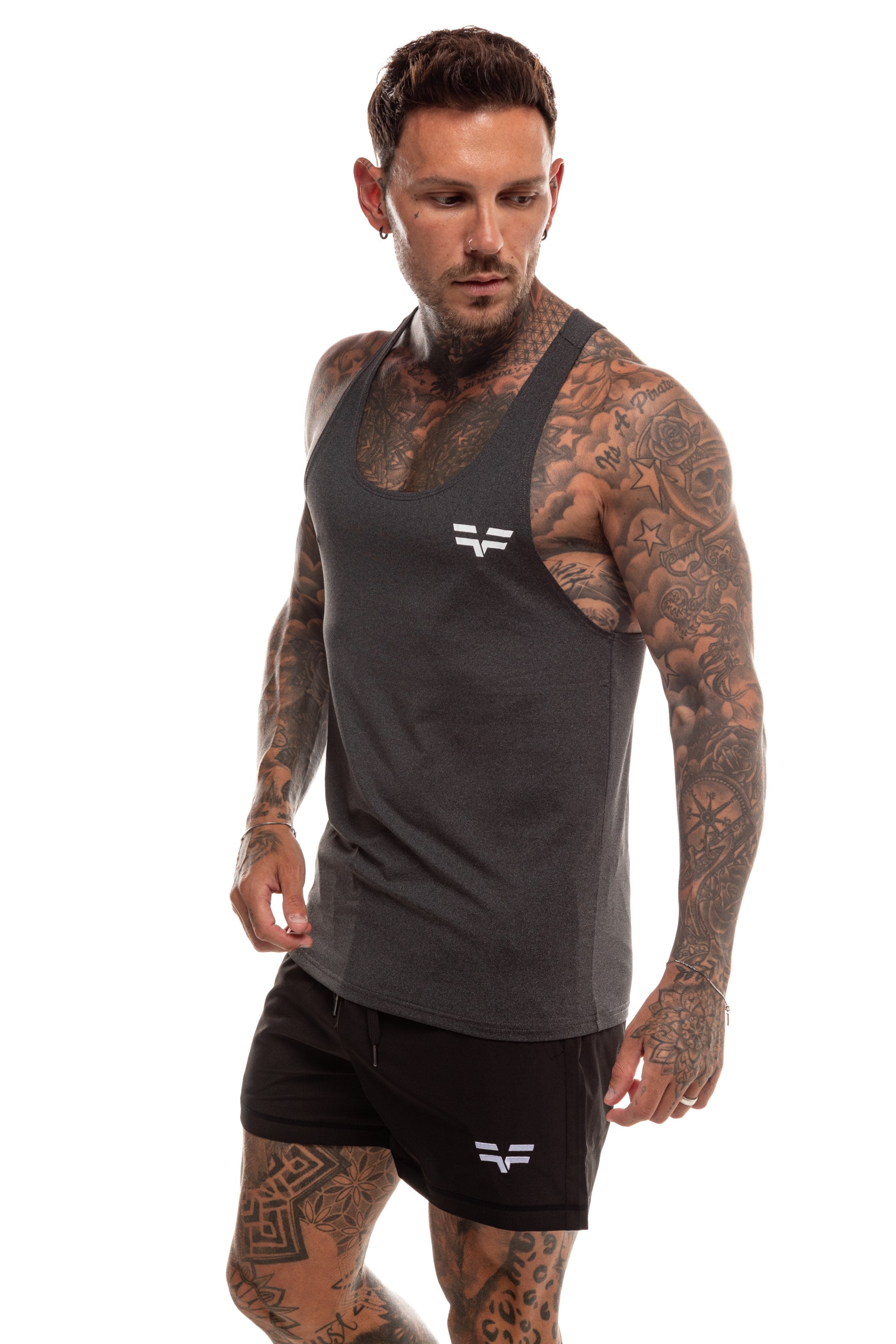 GymFreak Mens Active Vest - Charcoal