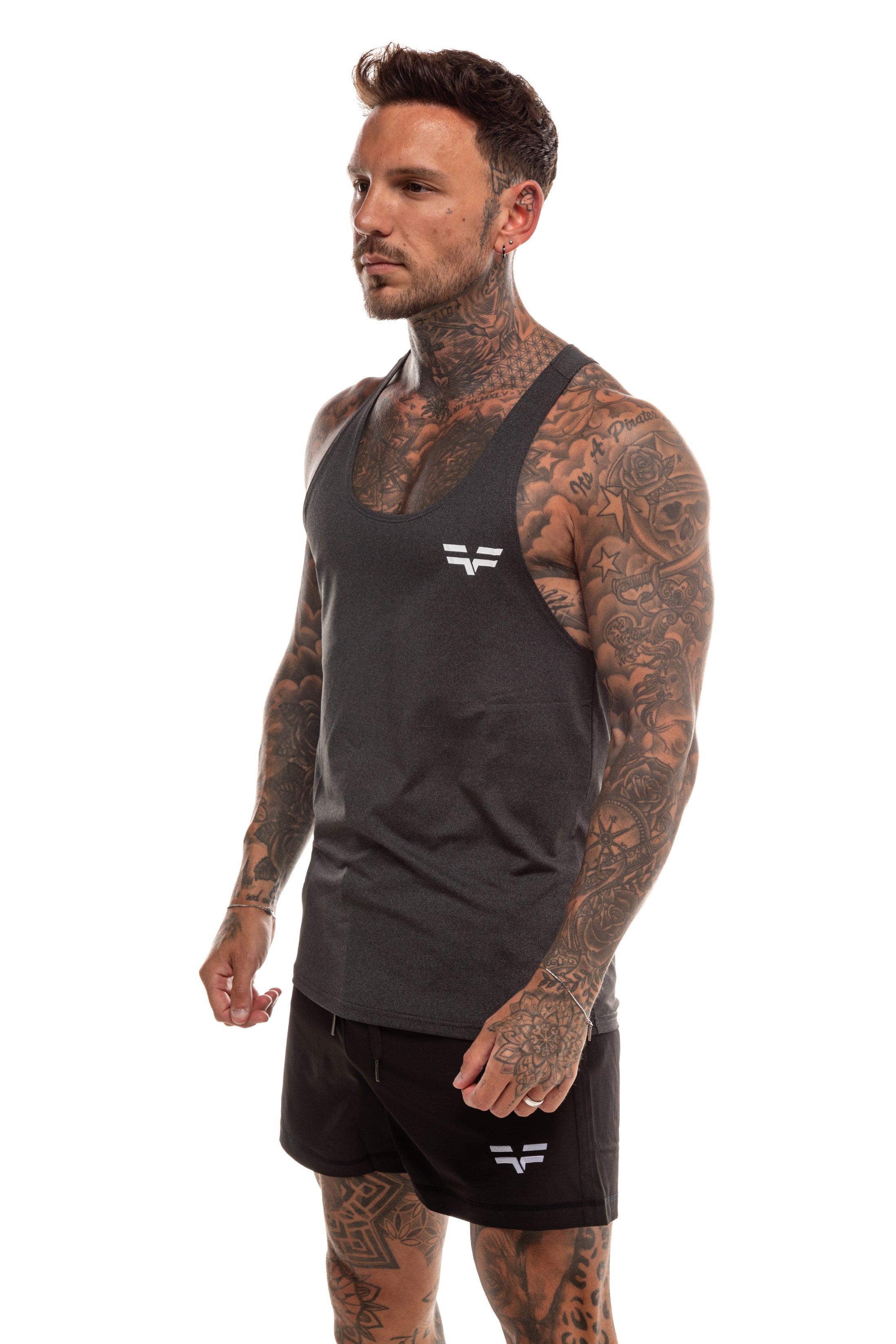 GymFreak Mens Active Vest - Charcoal