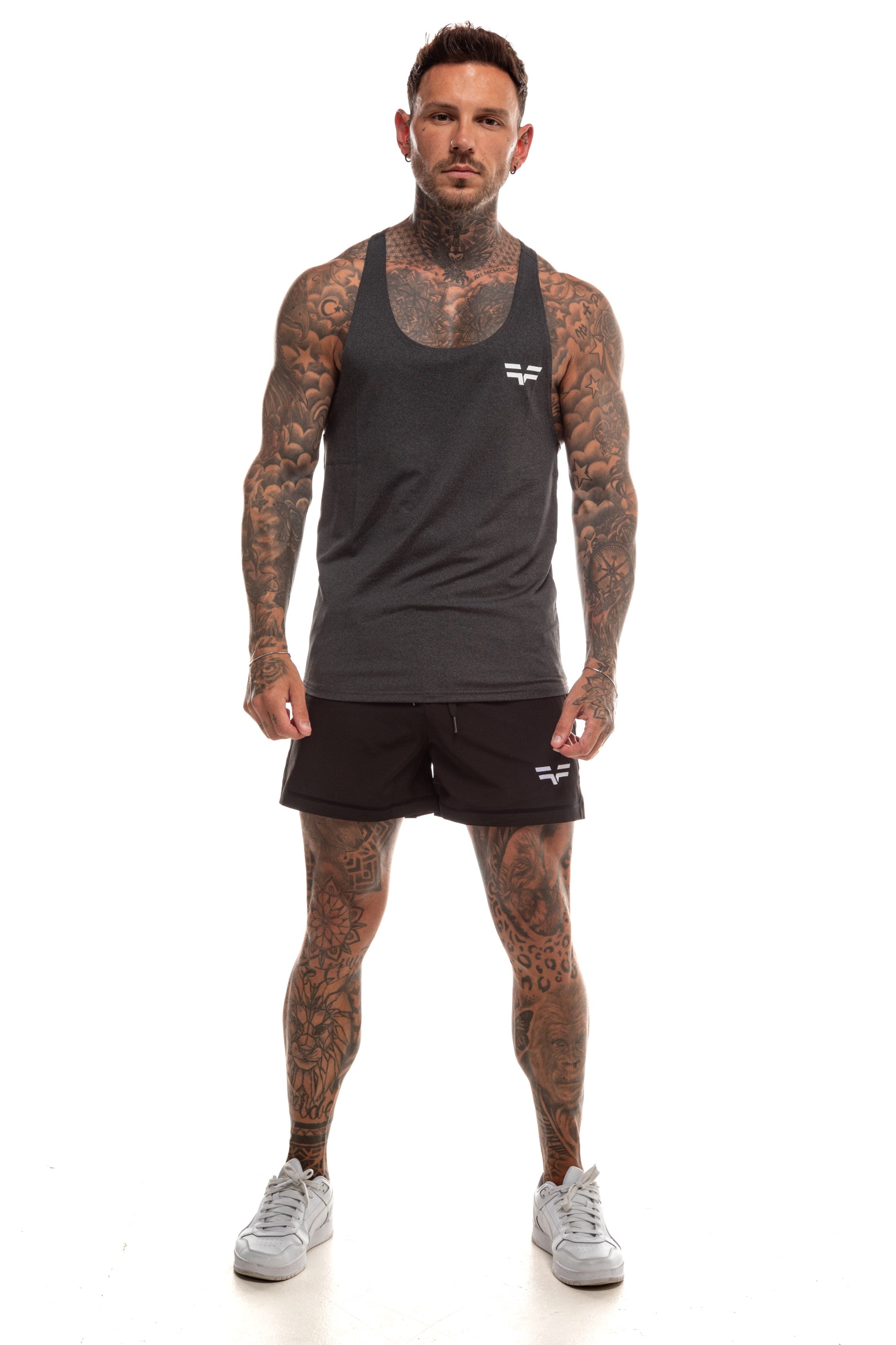 GymFreak Mens Active Vest - Charcoal