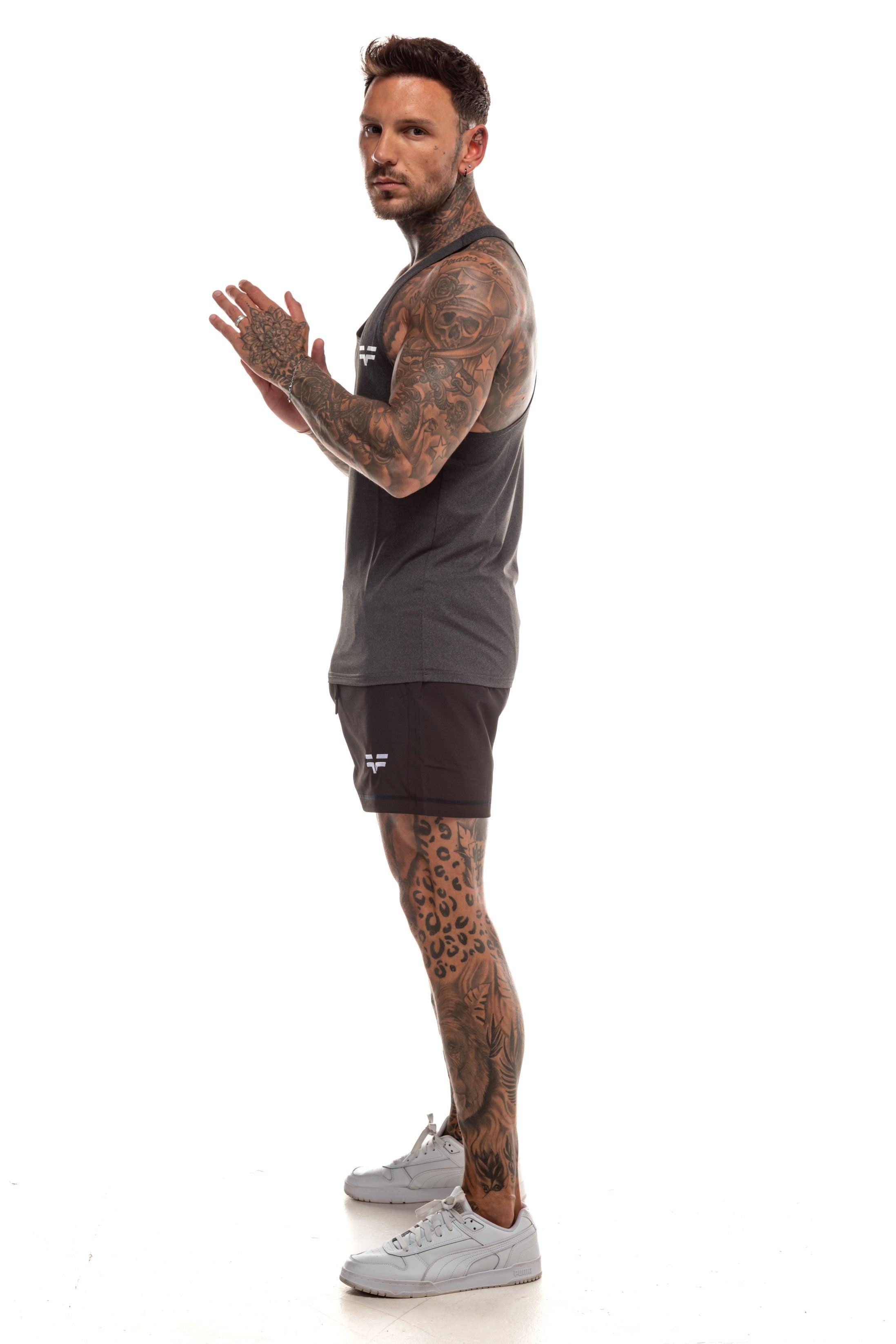 GymFreak Mens Active Vest - Charcoal