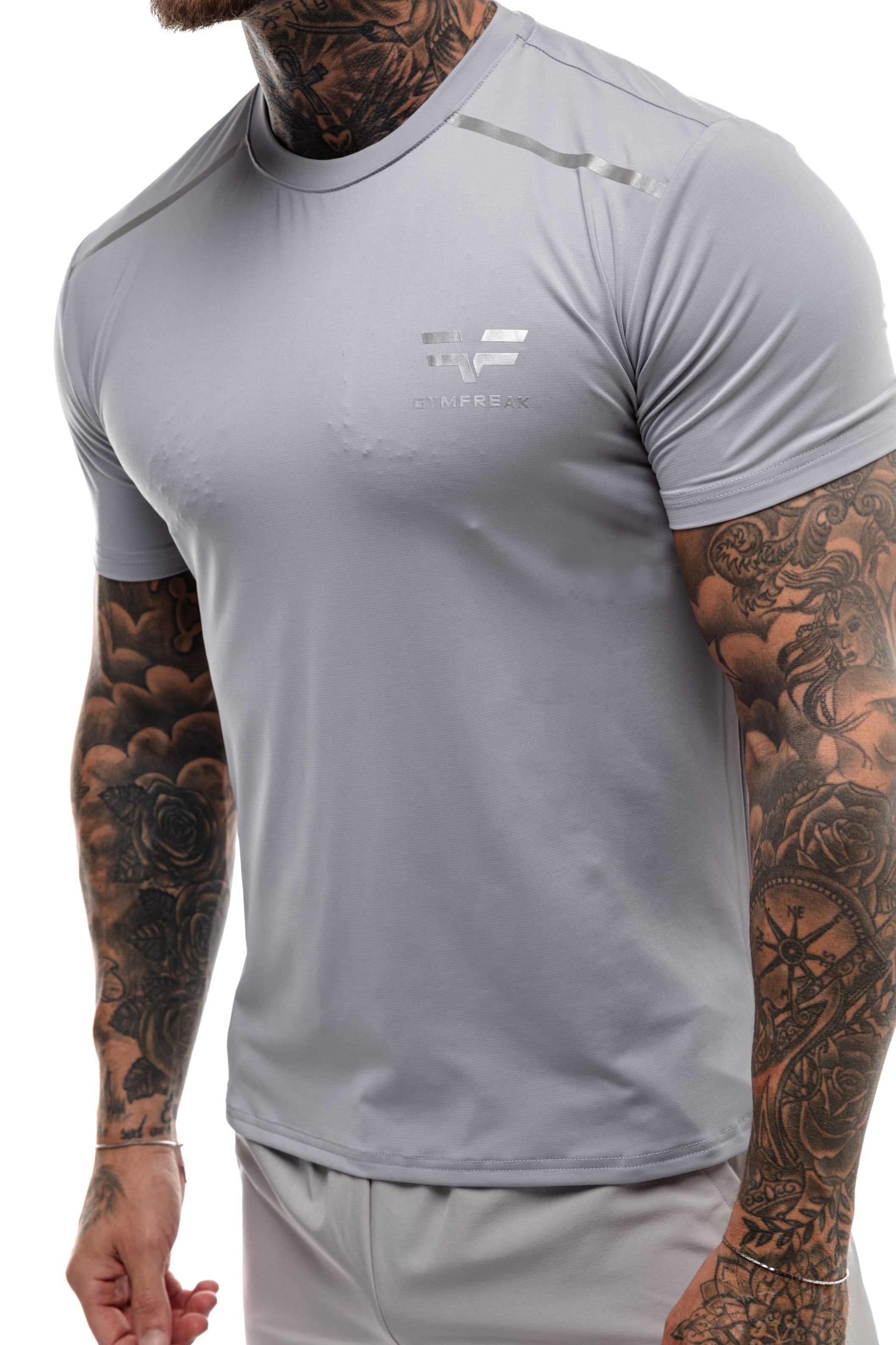 GymFreak Mens Fusion T-Shirt - Light Grey