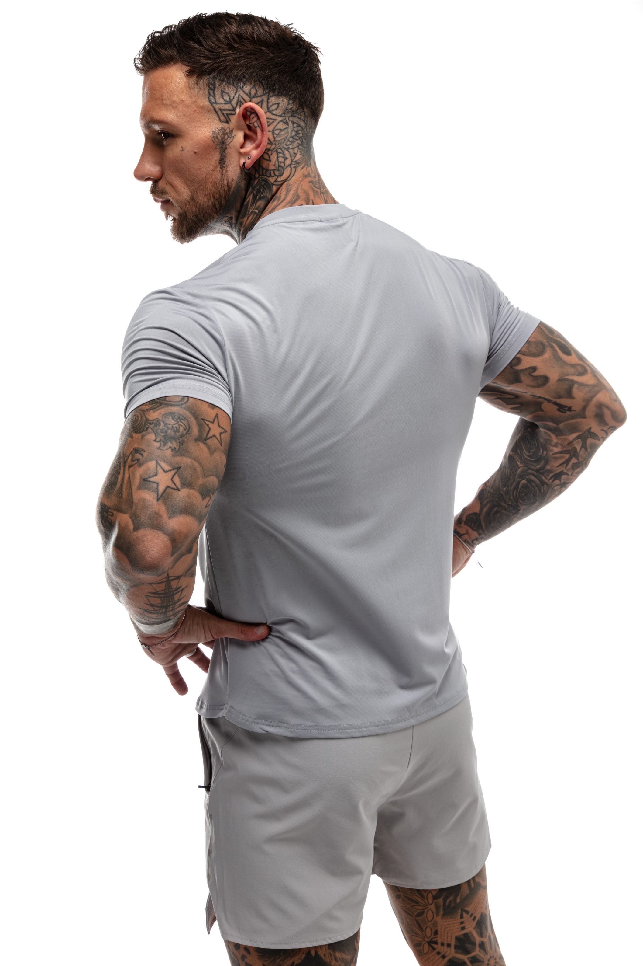 GymFreak Mens Fusion T-Shirt - Light Grey